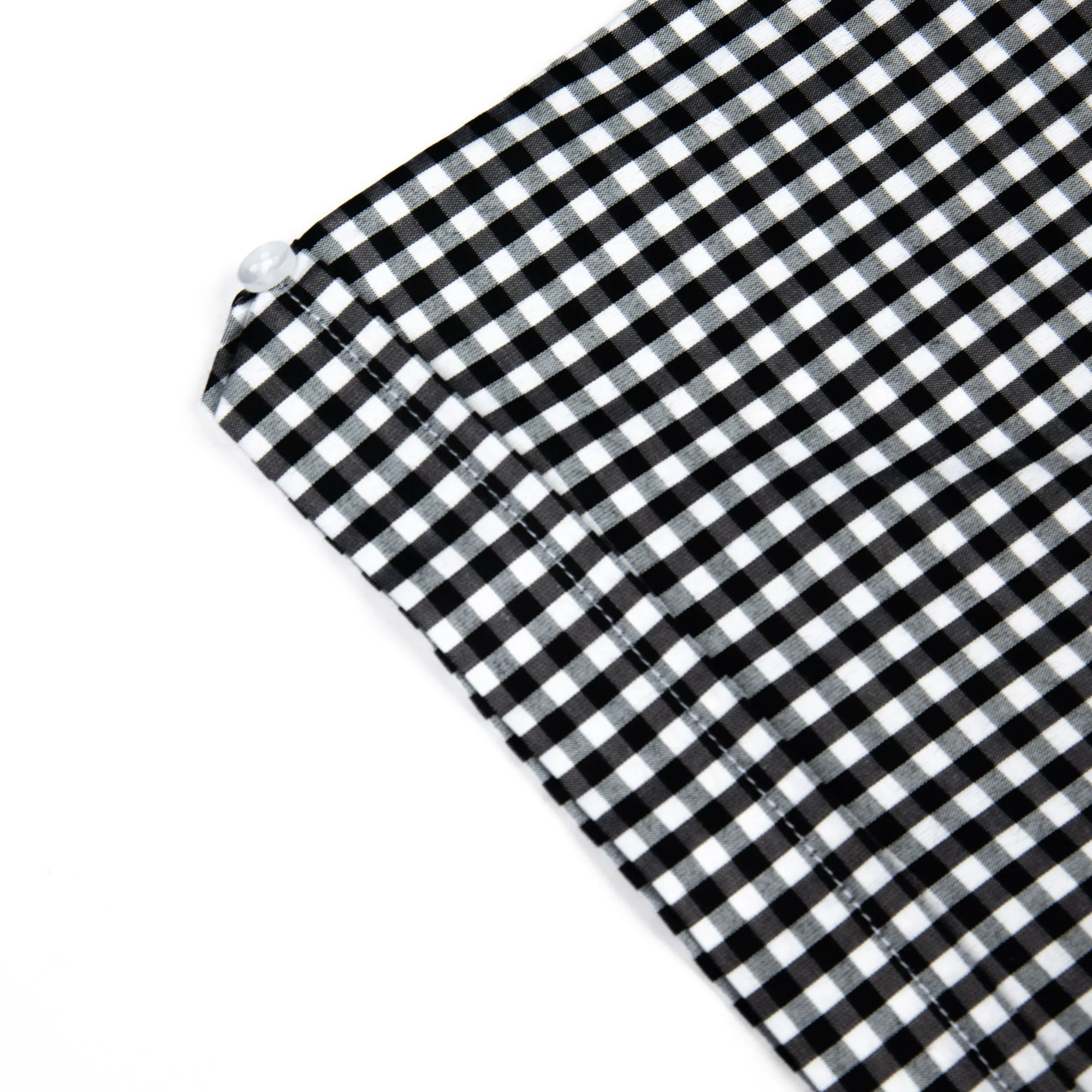 Black & White Gingham Button-Down Shirt