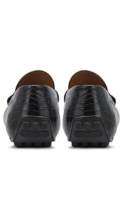 Brown Leather Moccasins With Panel On Top