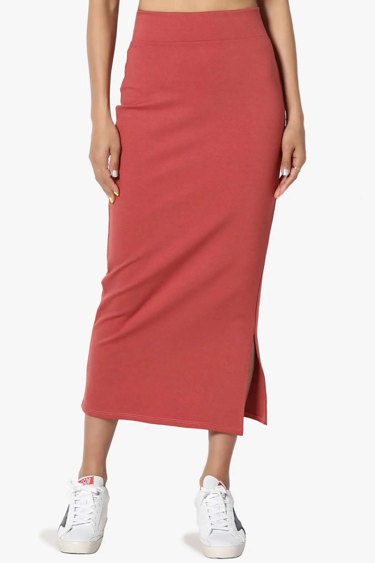 Carleta Mid Calf Pencil Skirt