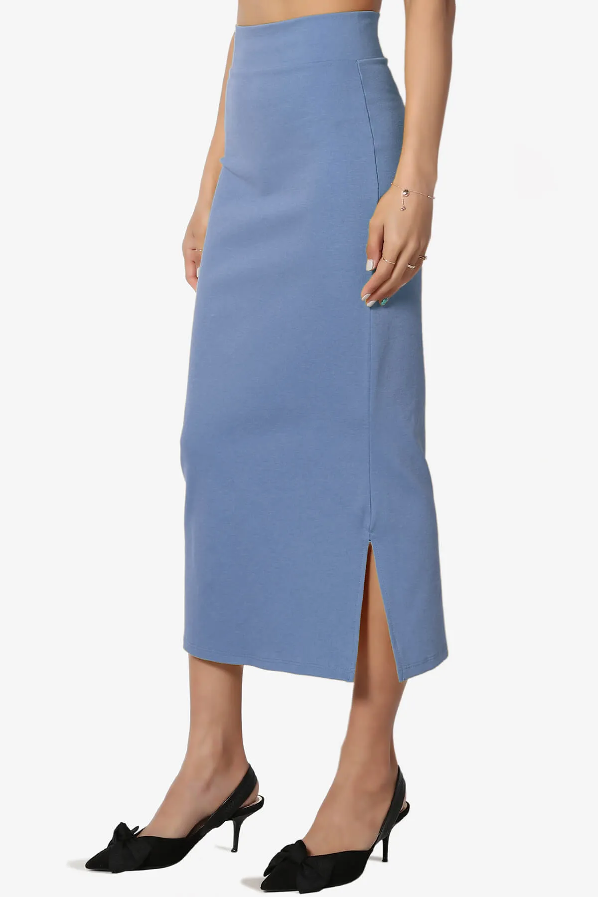 Carleta Mid Calf Pencil Skirt