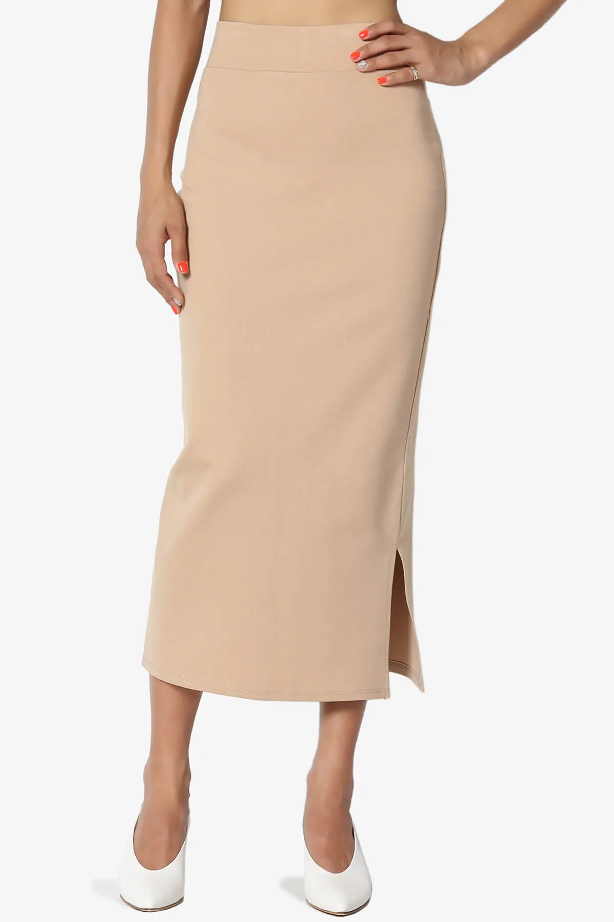 Carleta Mid Calf Pencil Skirt