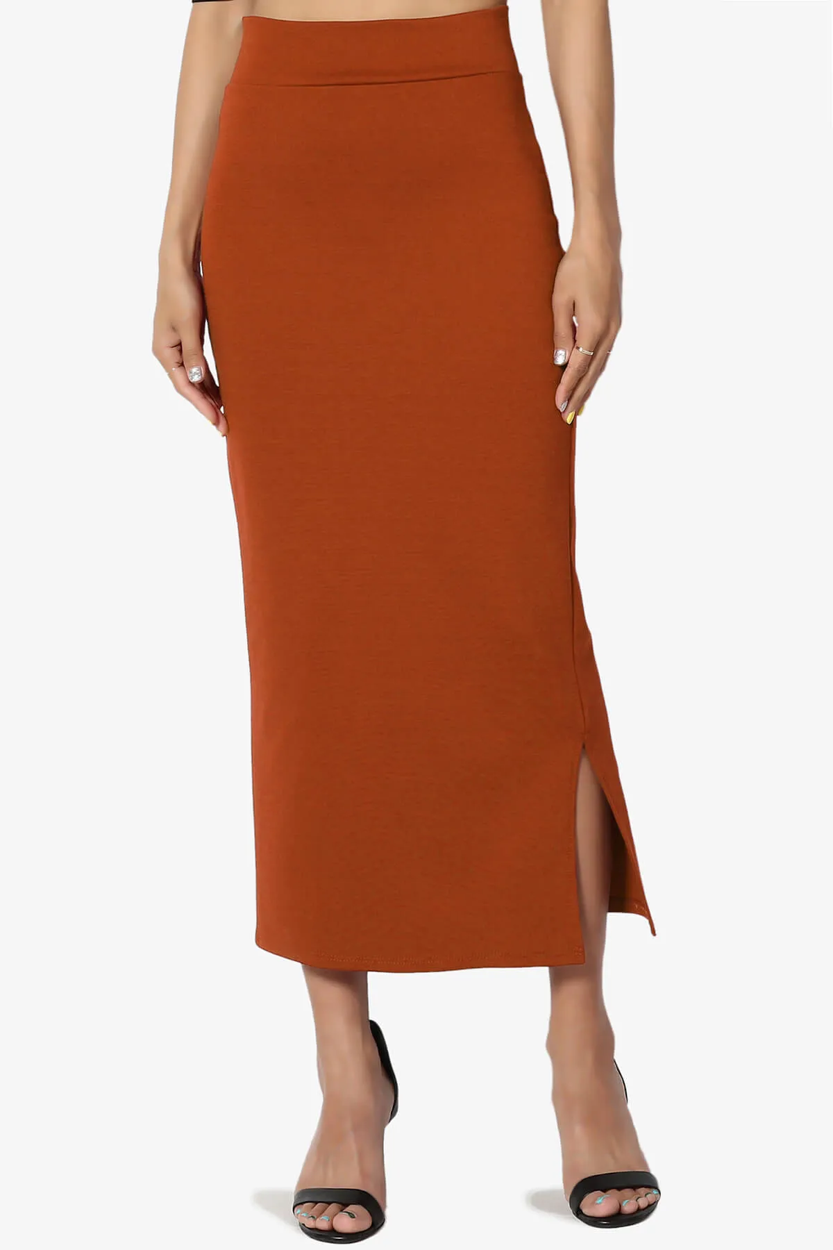 Carleta Mid Calf Pencil Skirt