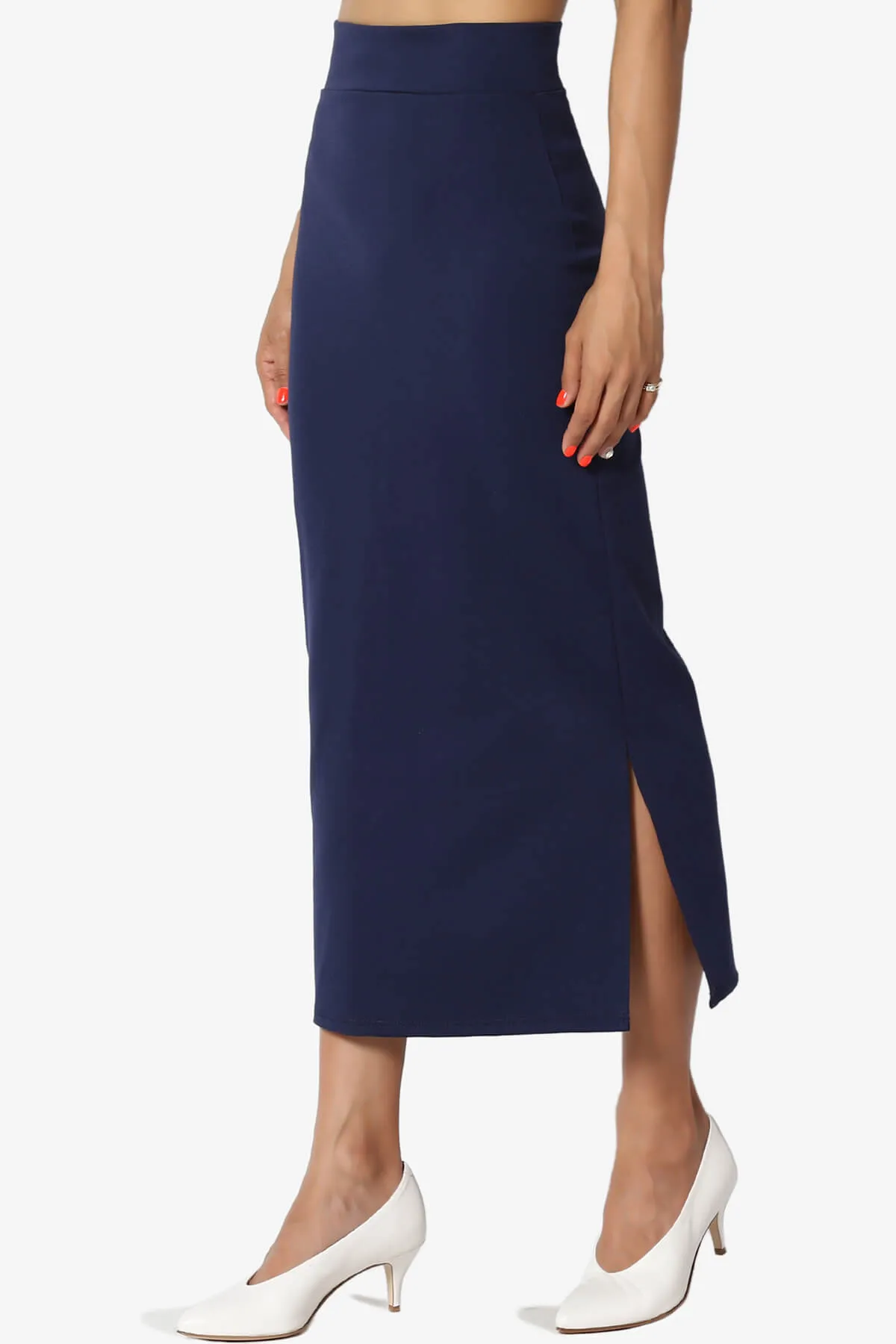 Carleta Mid Calf Pencil Skirt