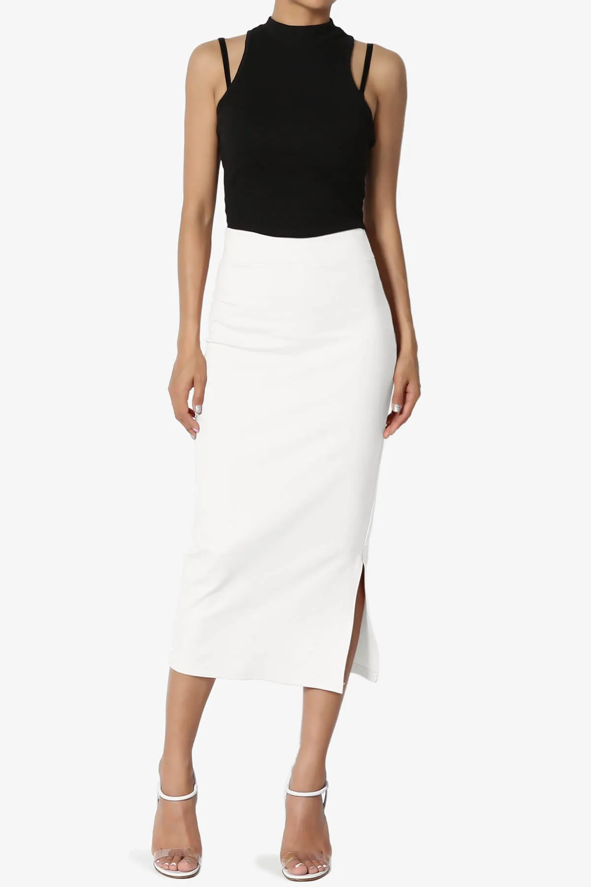 Carleta Mid Calf Pencil Skirt