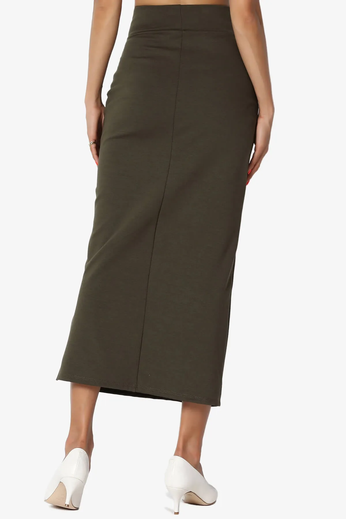 Carleta Mid Calf Pencil Skirt