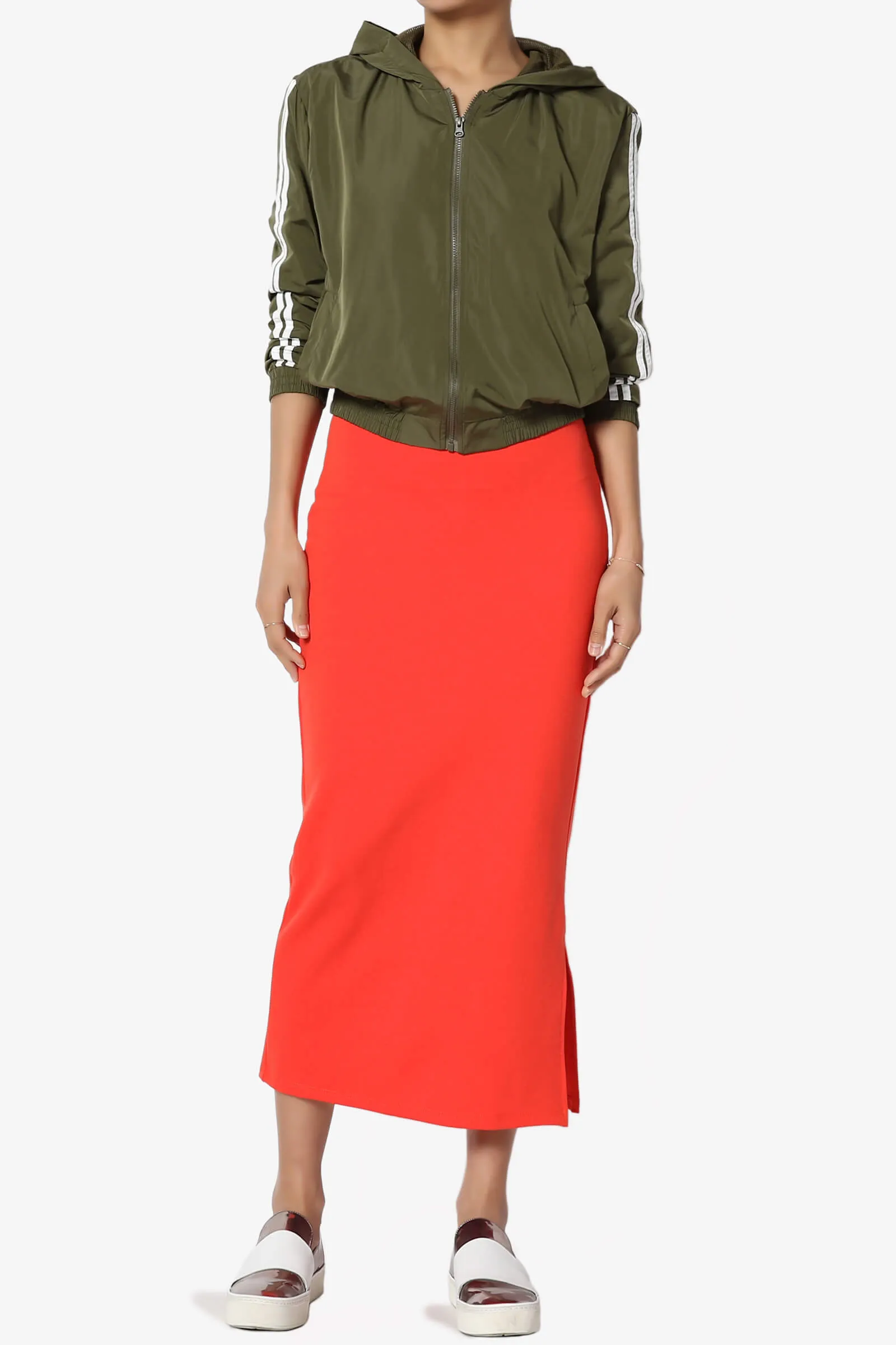 Carleta Mid Calf Pencil Skirt