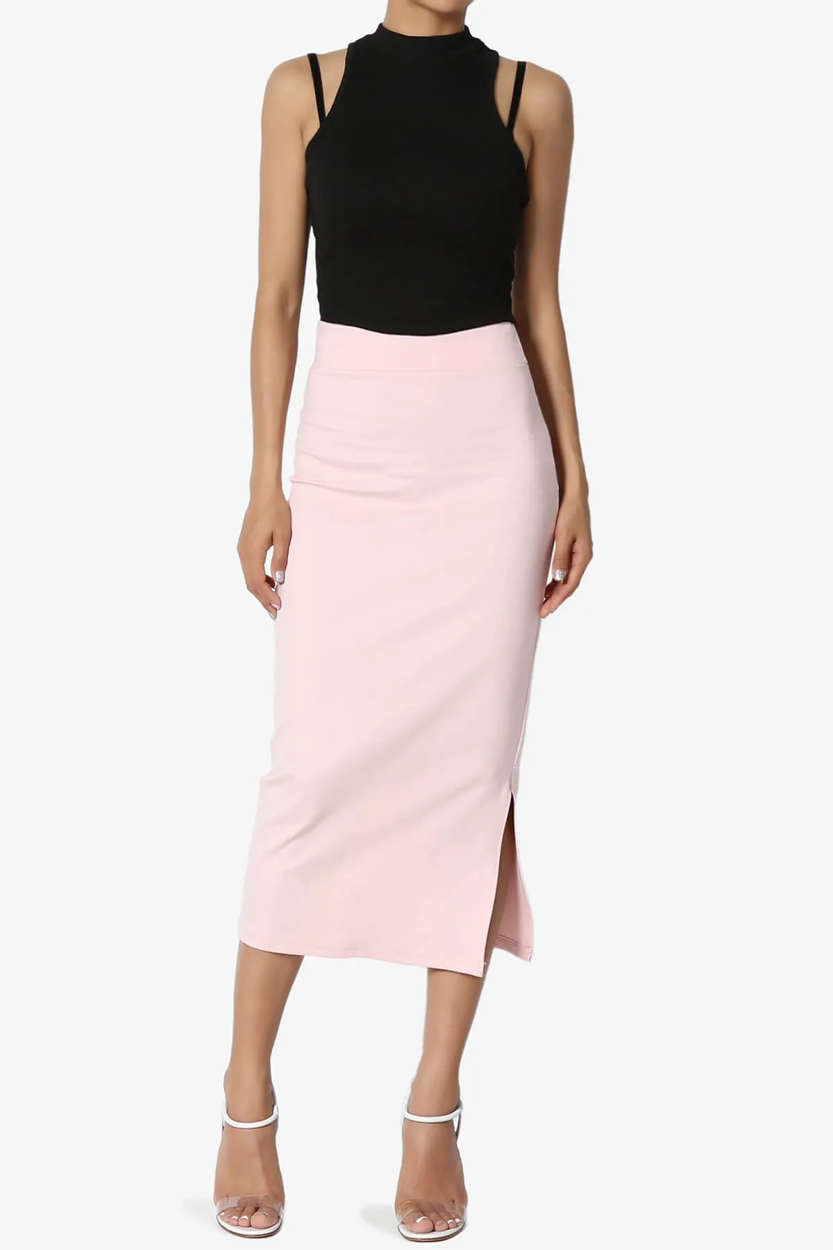 Carleta Mid Calf Pencil Skirt
