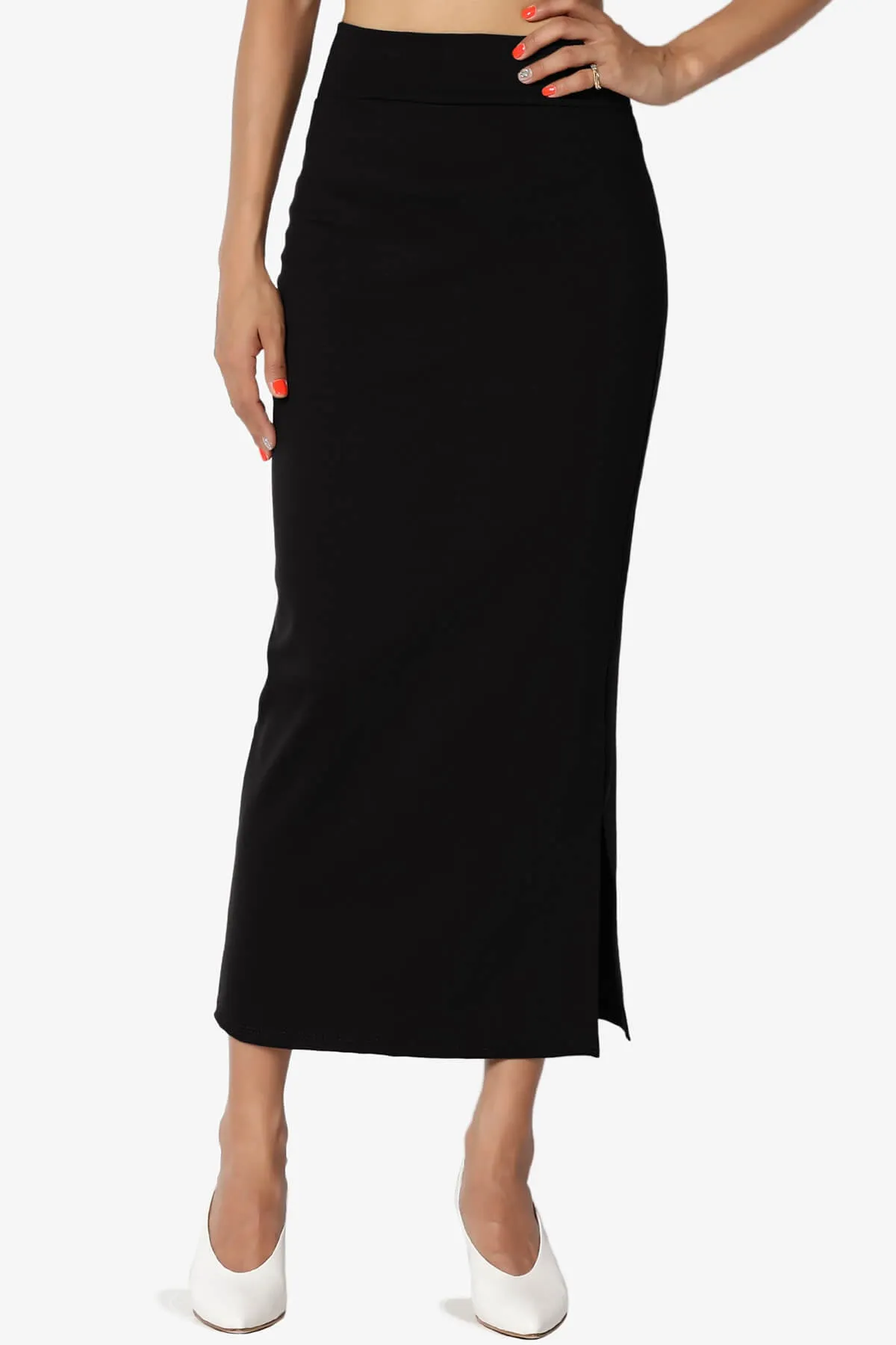 Carleta Mid Calf Pencil Skirt