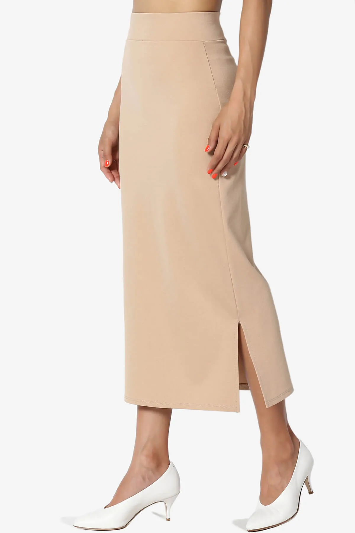 Carleta Mid Calf Pencil Skirt