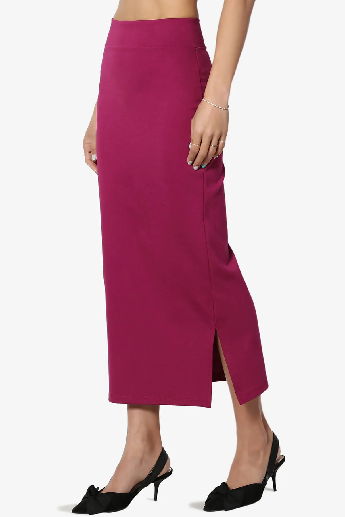 Carleta Mid Calf Pencil Skirt