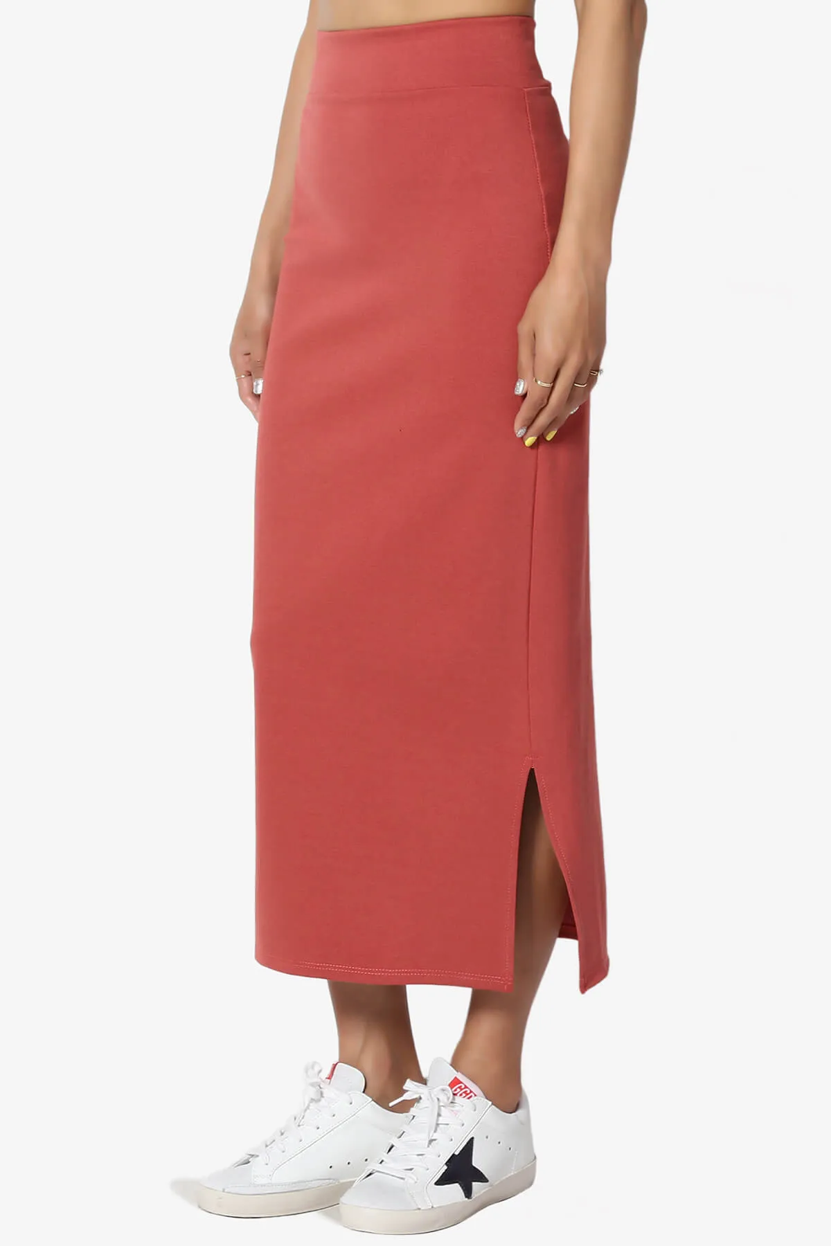 Carleta Mid Calf Pencil Skirt