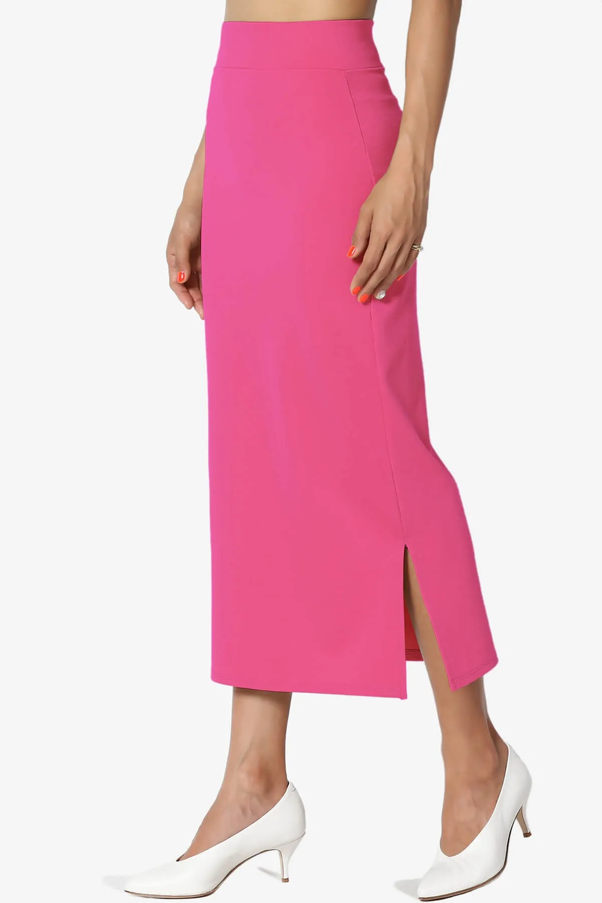 Carleta Mid Calf Pencil Skirt