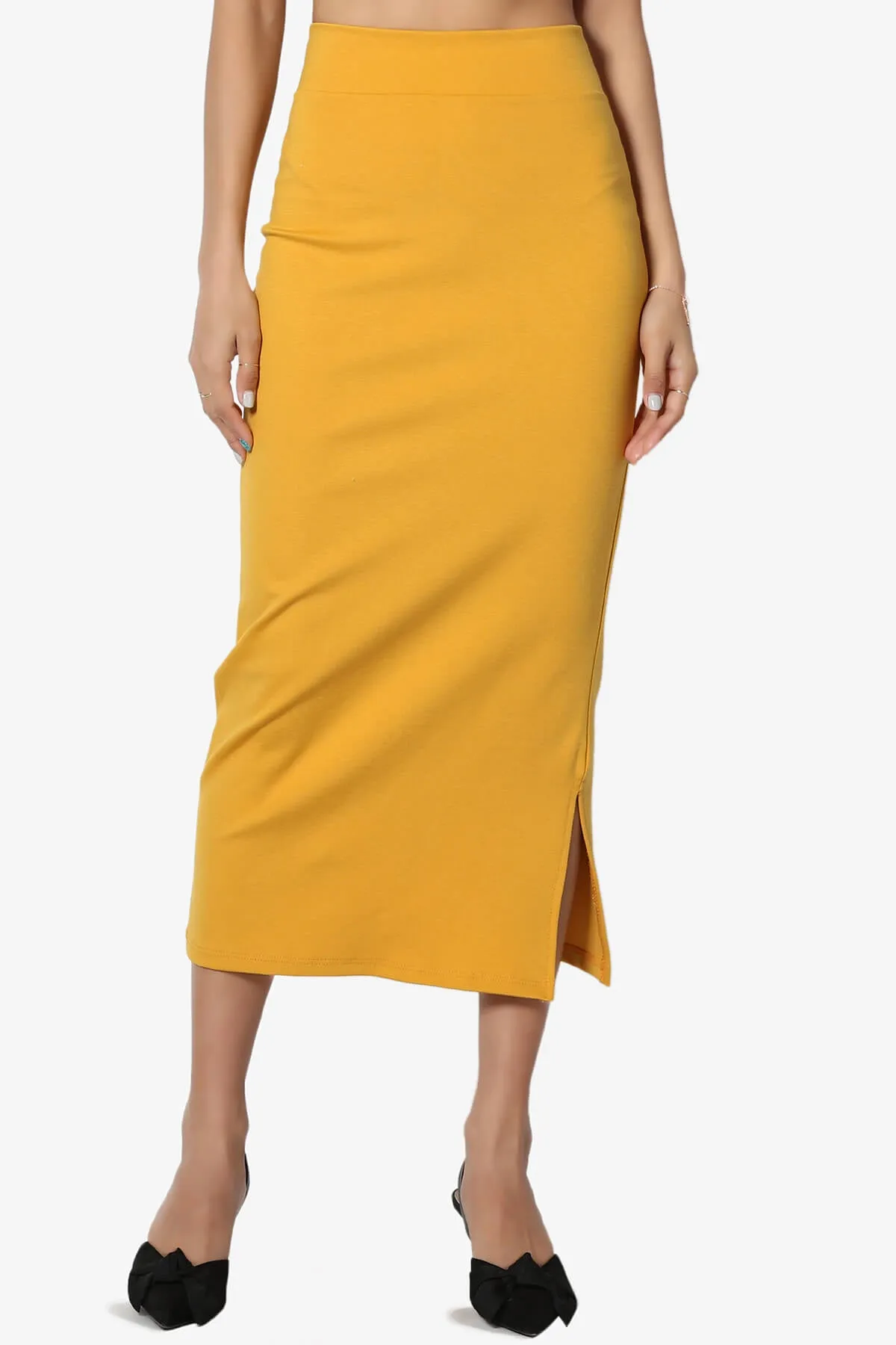 Carleta Mid Calf Pencil Skirt