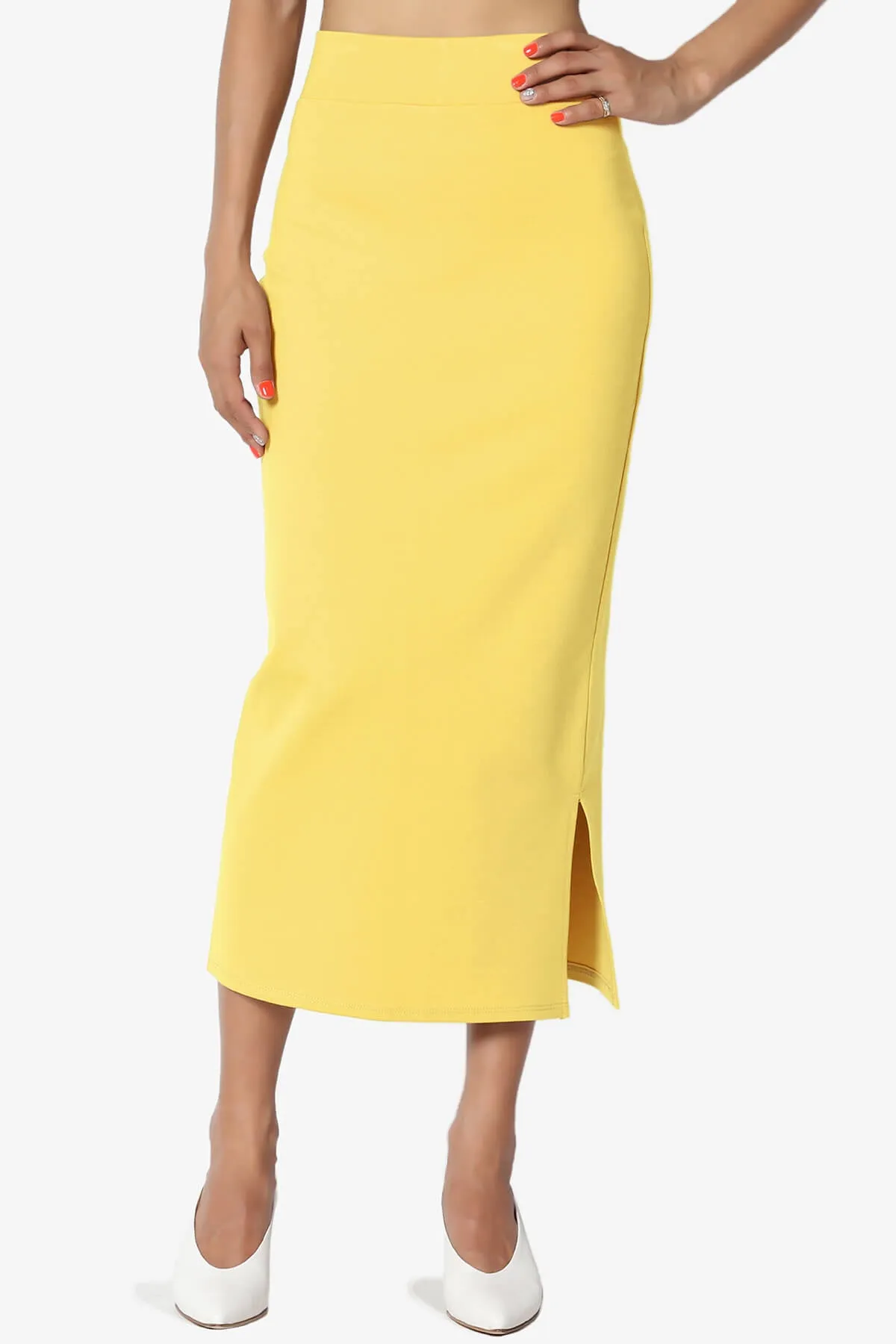 Carleta Mid Calf Pencil Skirt