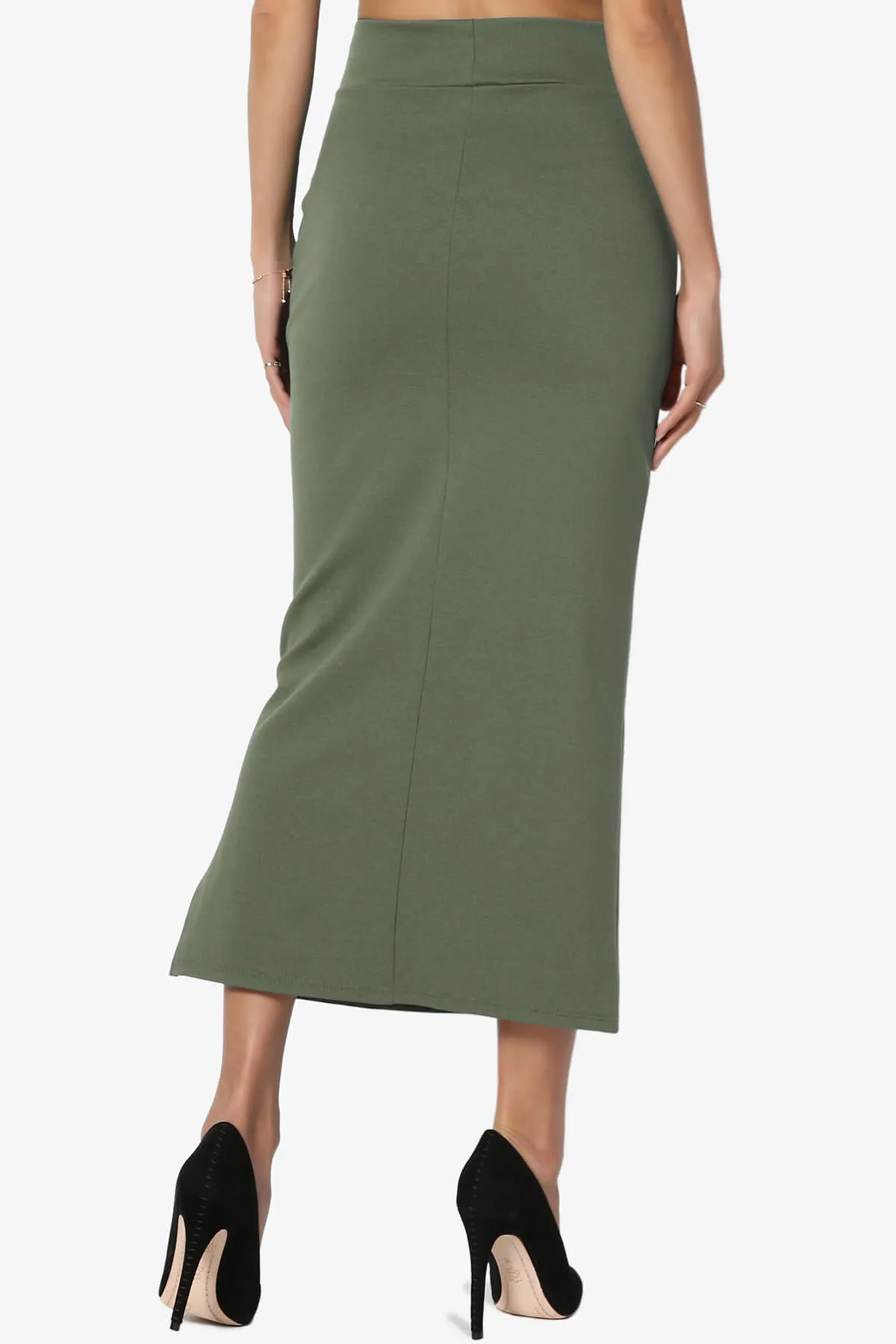 Carleta Mid Calf Pencil Skirt