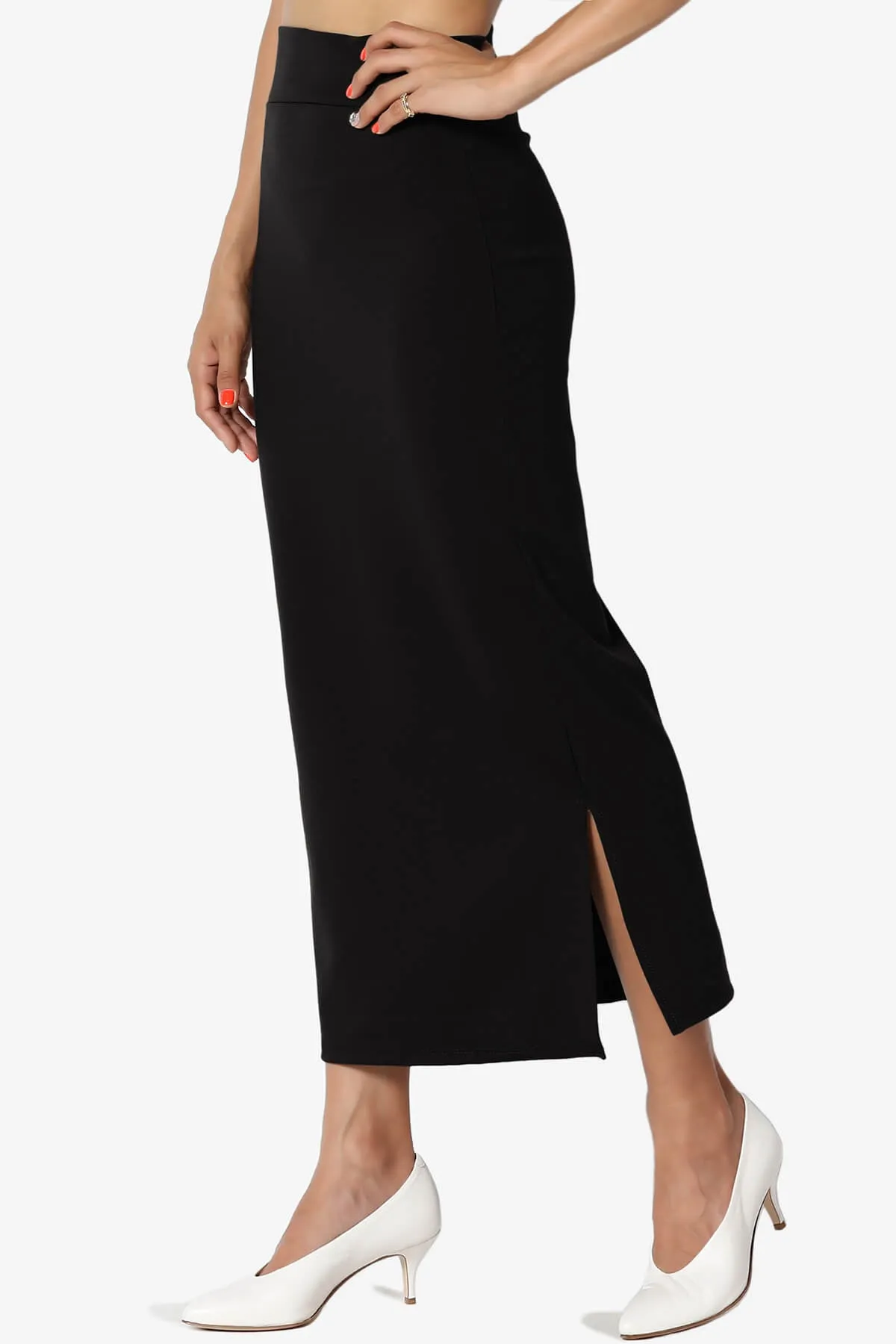 Carleta Mid Calf Pencil Skirt