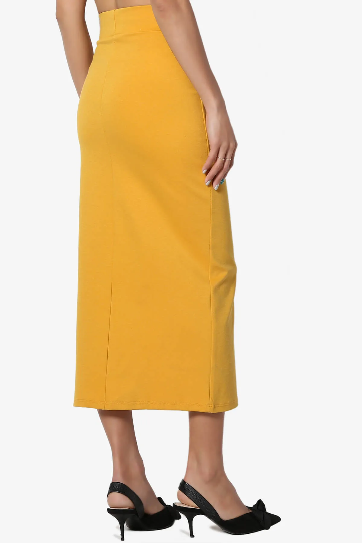 Carleta Mid Calf Pencil Skirt