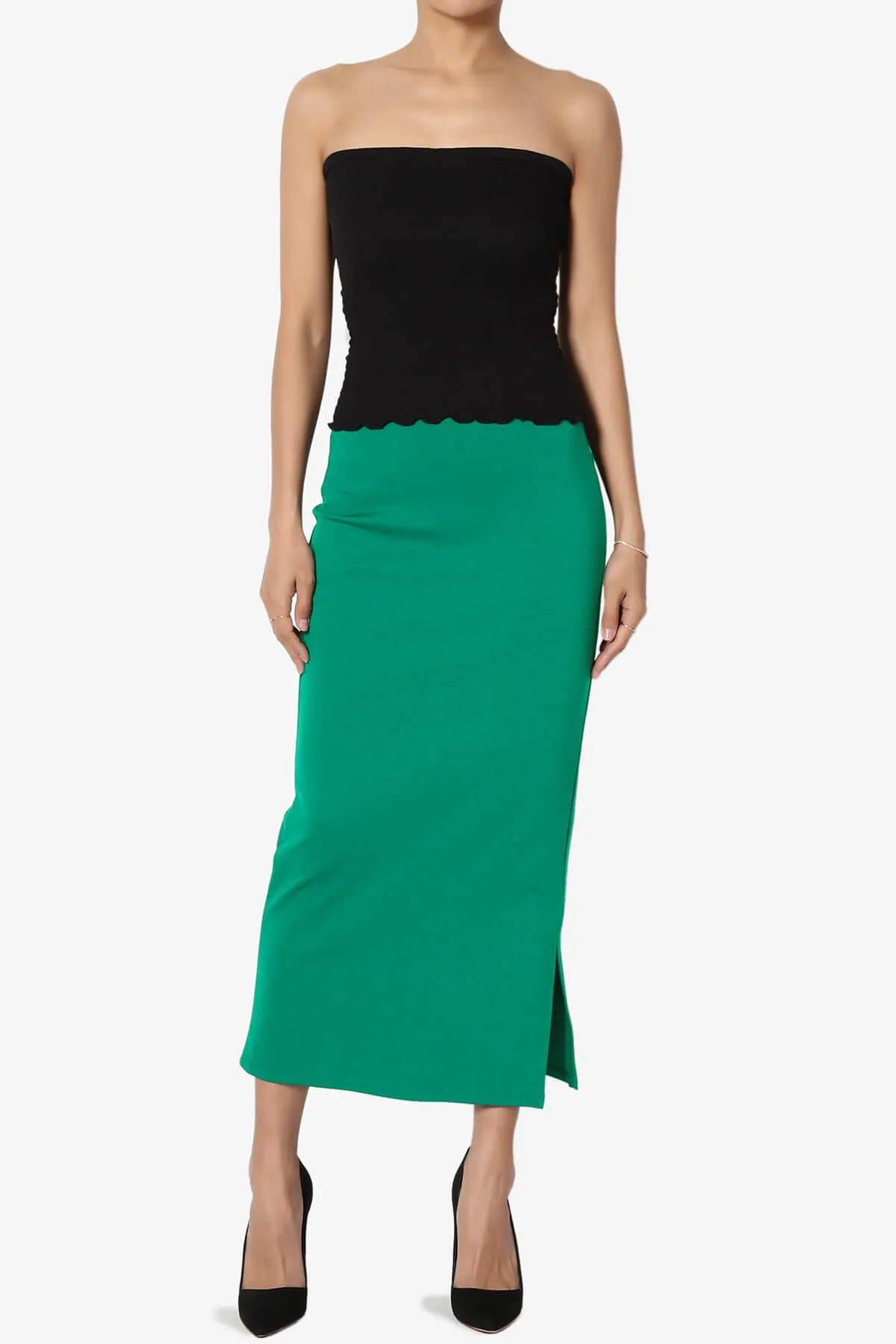 Carleta Mid Calf Pencil Skirt