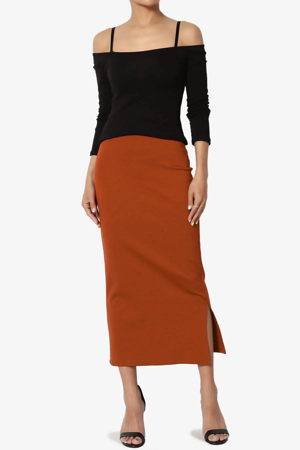 Carleta Mid Calf Pencil Skirt