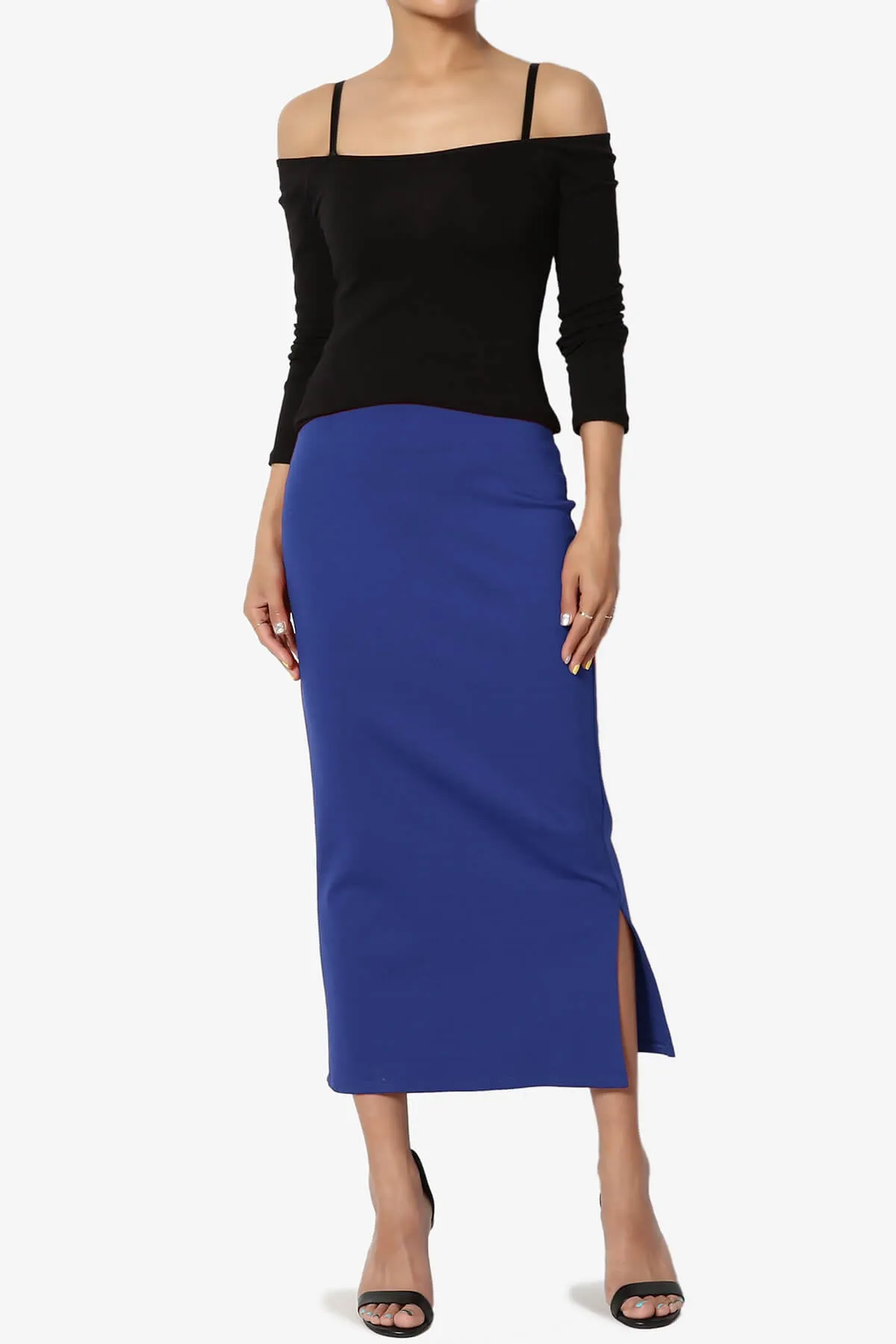 Carleta Mid Calf Pencil Skirt