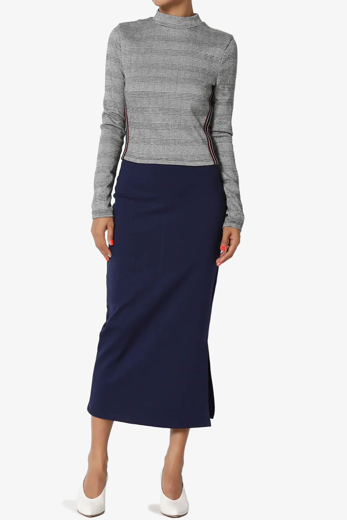 Carleta Mid Calf Pencil Skirt