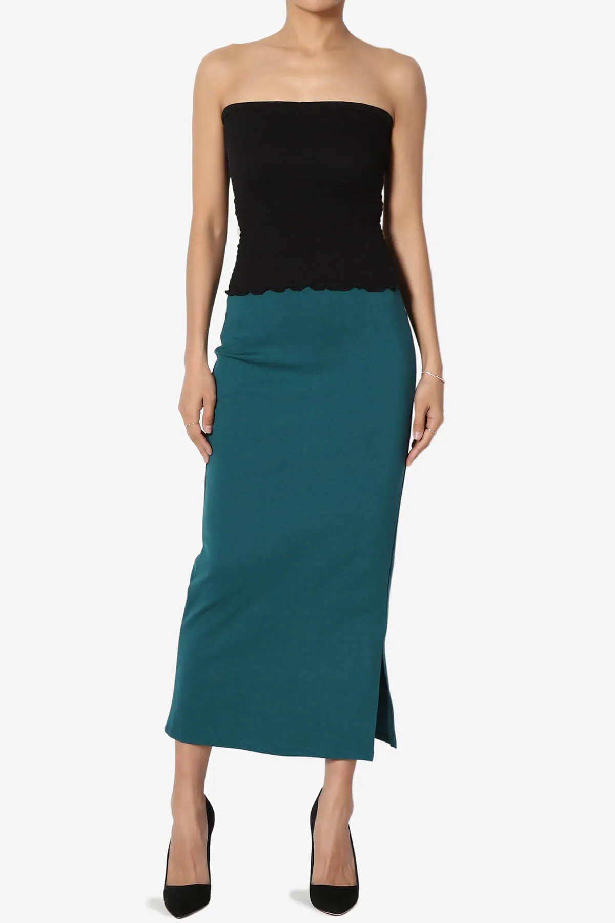 Carleta Mid Calf Pencil Skirt