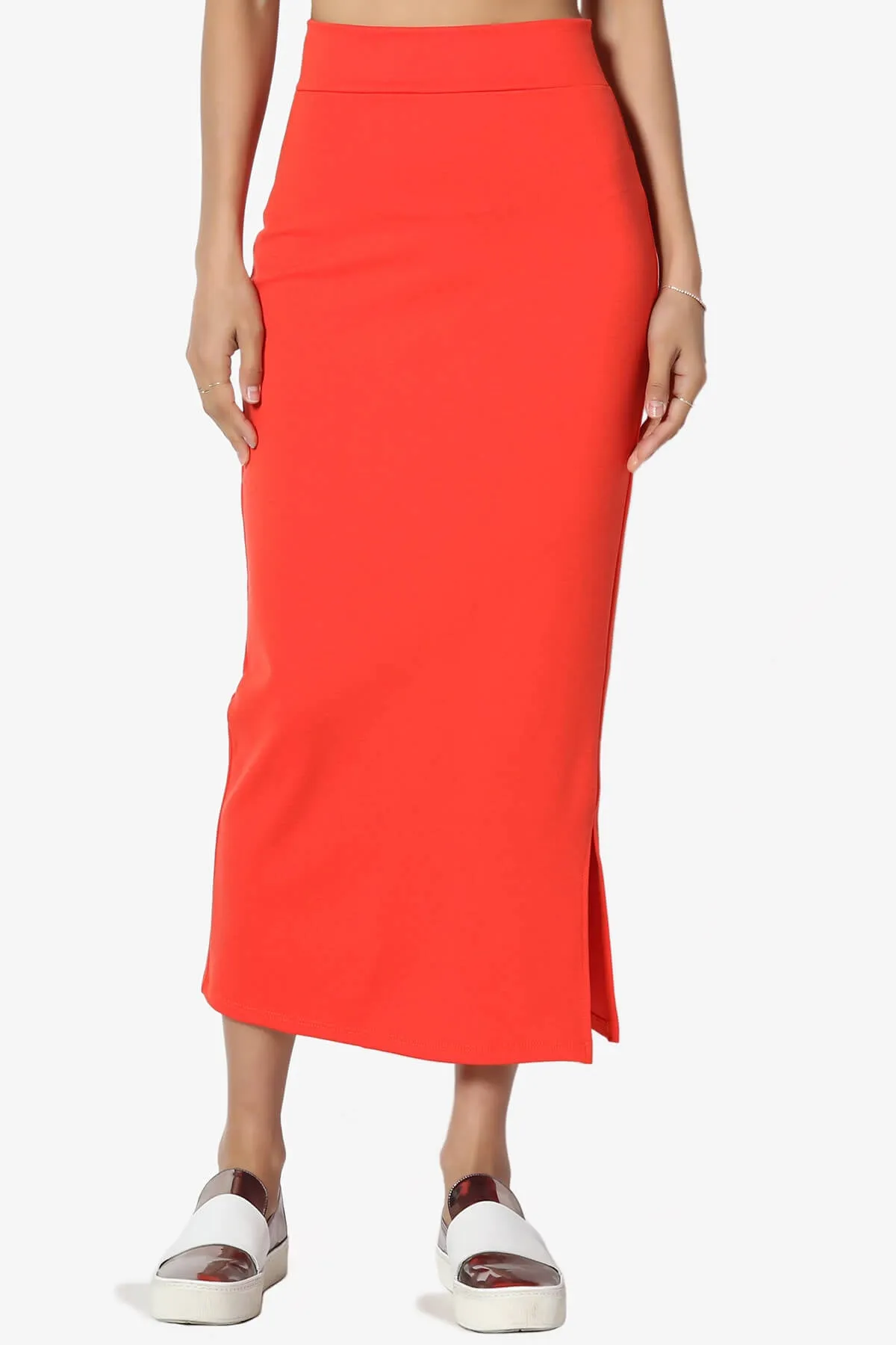 Carleta Mid Calf Pencil Skirt