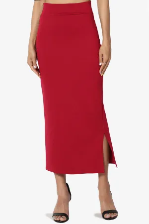 Carleta Mid Calf Pencil Skirt