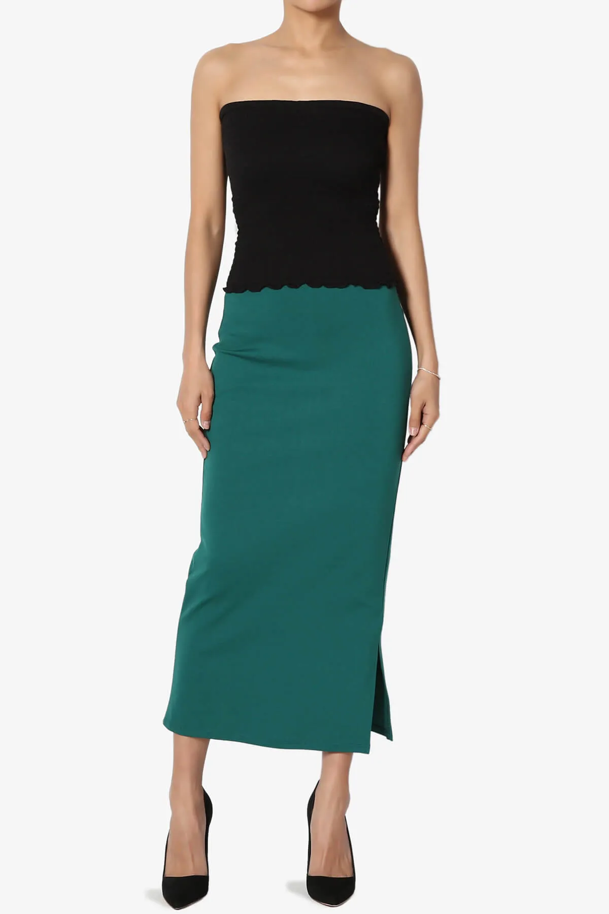 Carleta Mid Calf Pencil Skirt