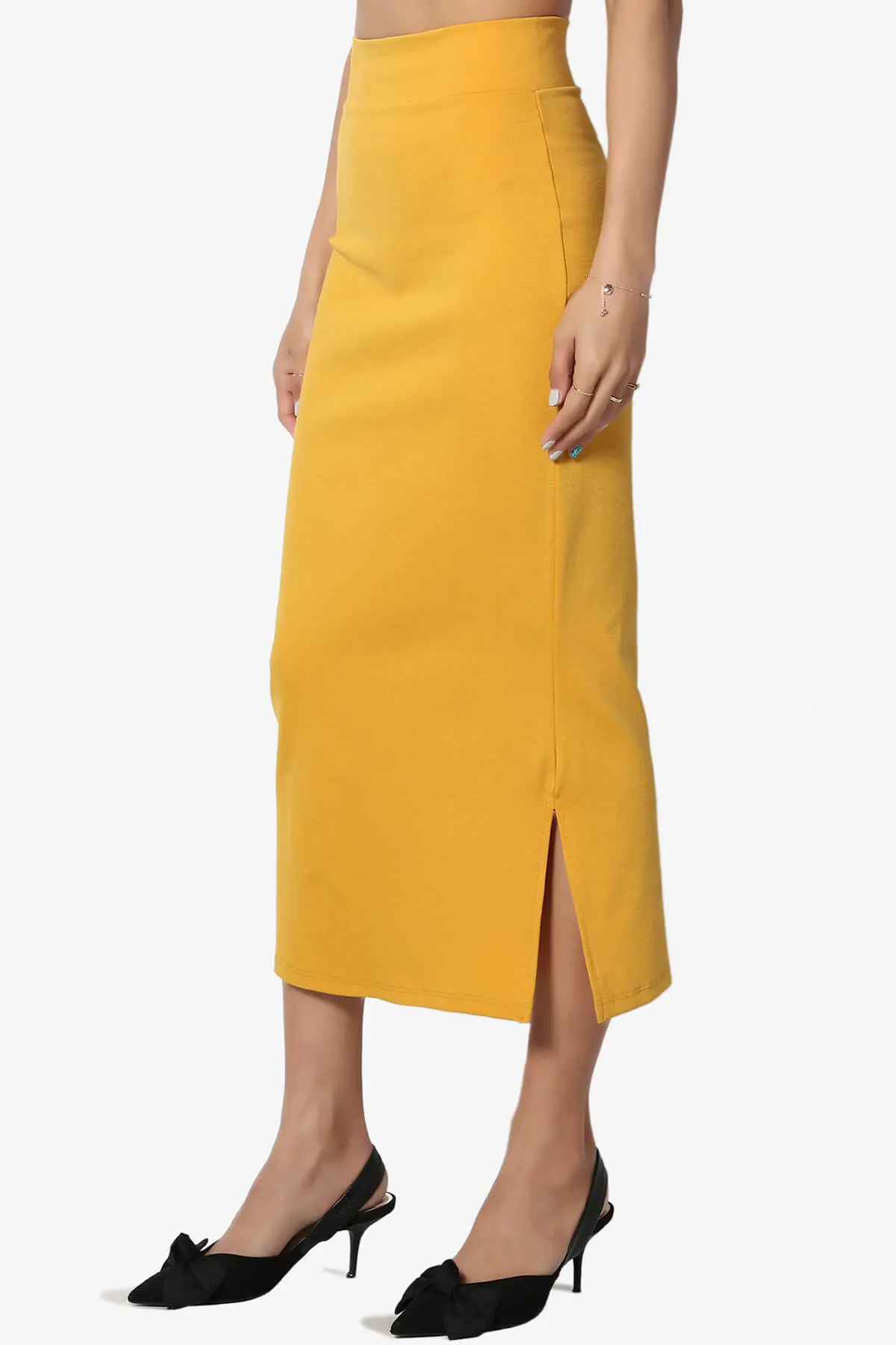 Carleta Mid Calf Pencil Skirt
