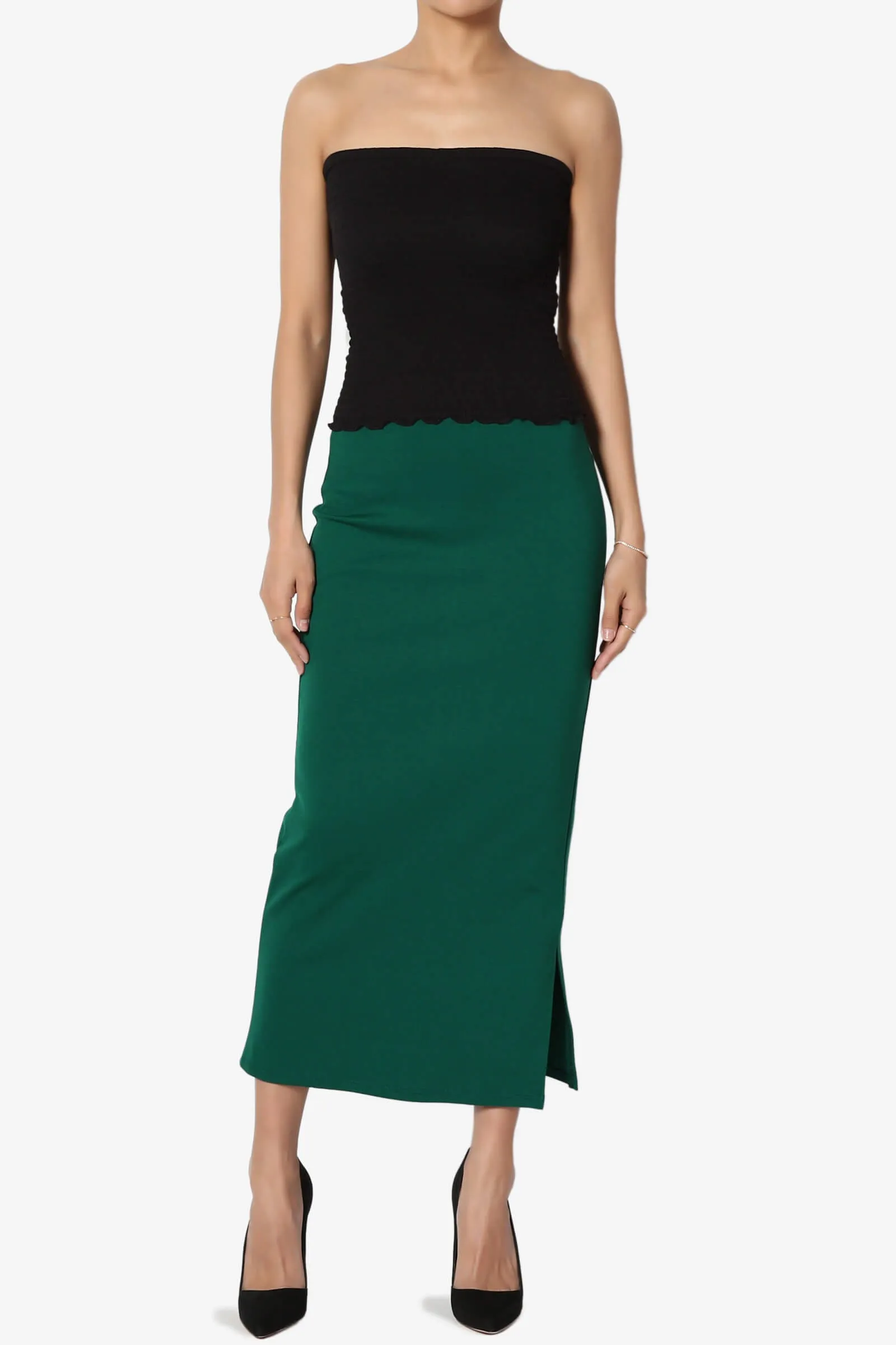 Carleta Mid Calf Pencil Skirt