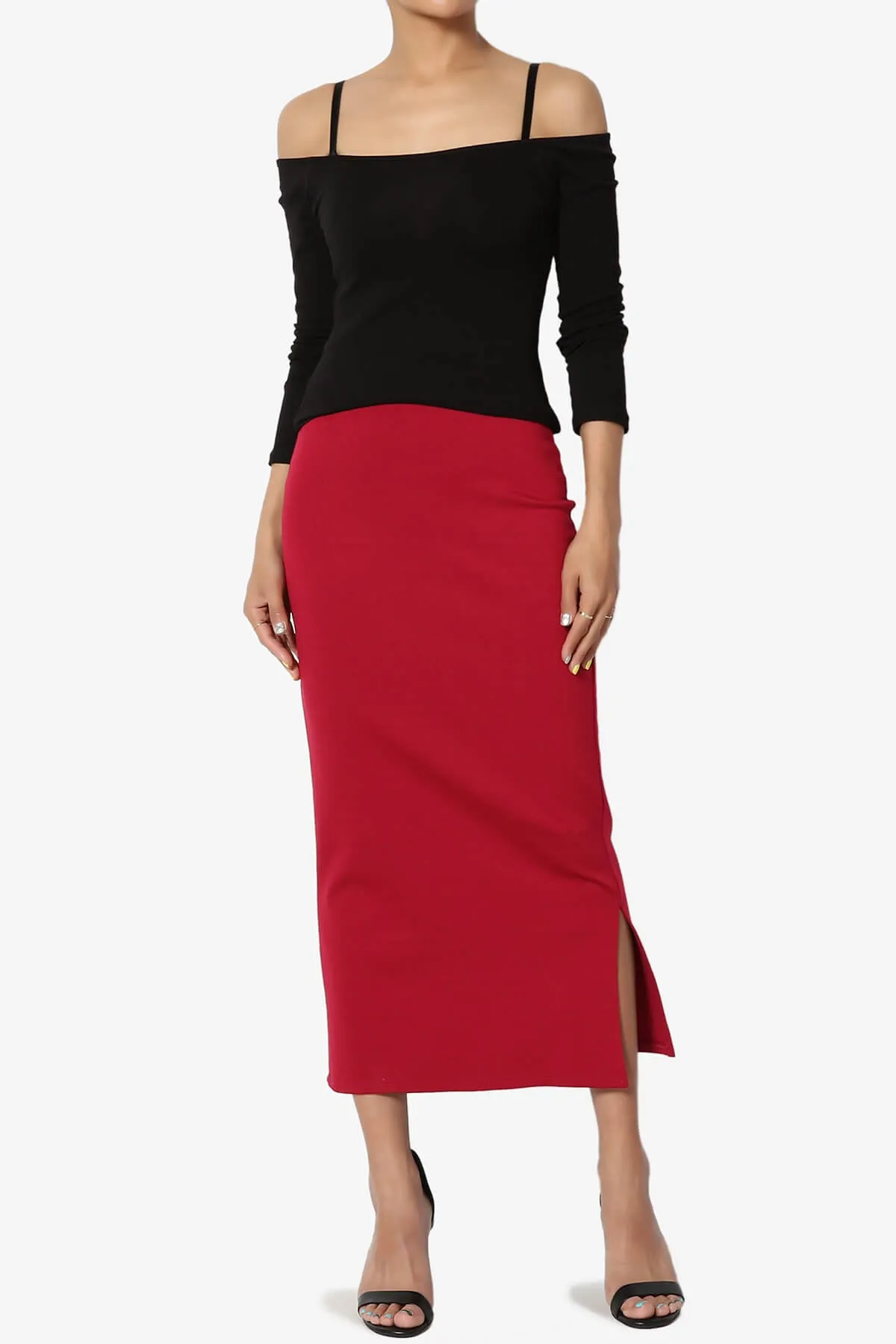 Carleta Mid Calf Pencil Skirt