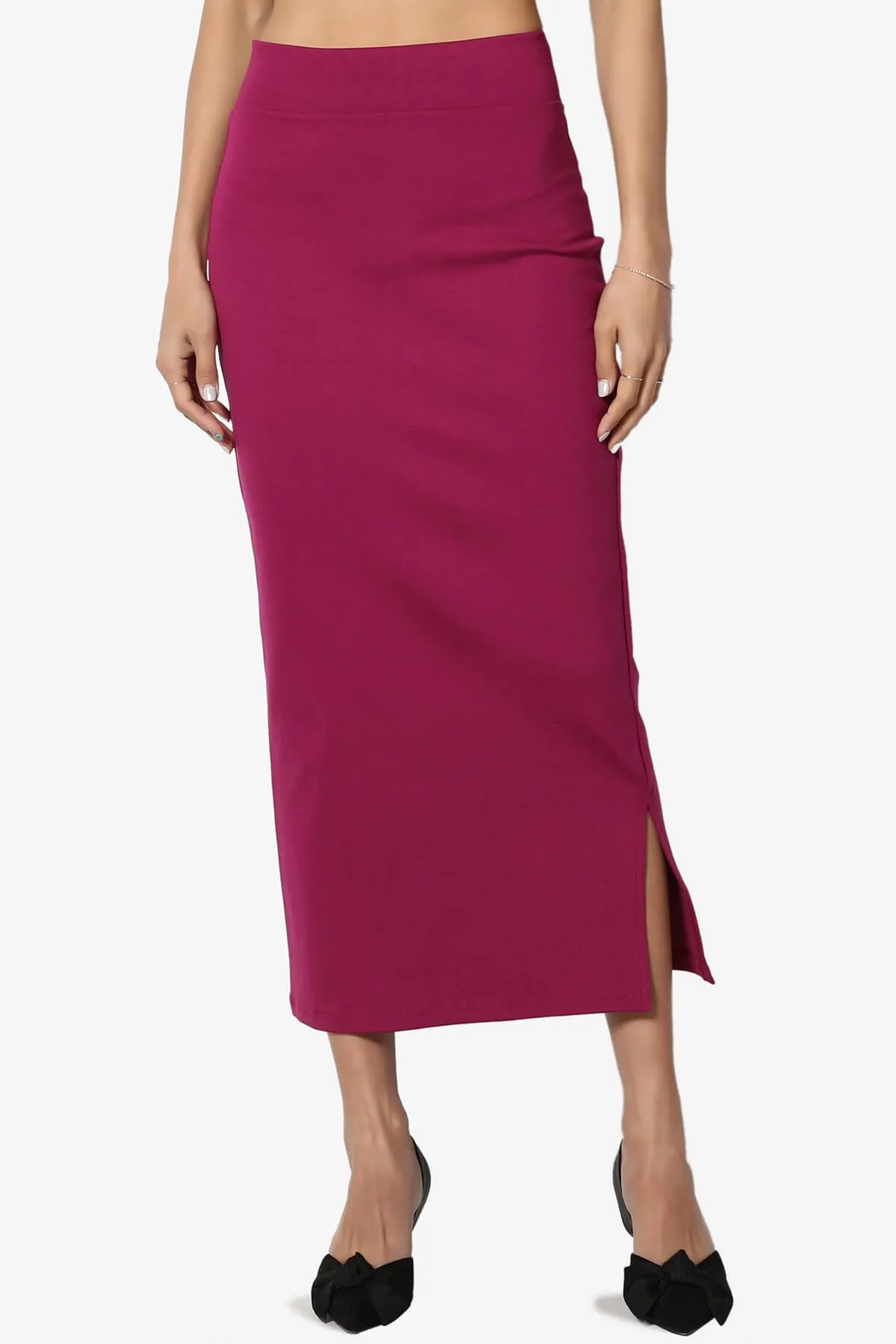 Carleta Mid Calf Pencil Skirt
