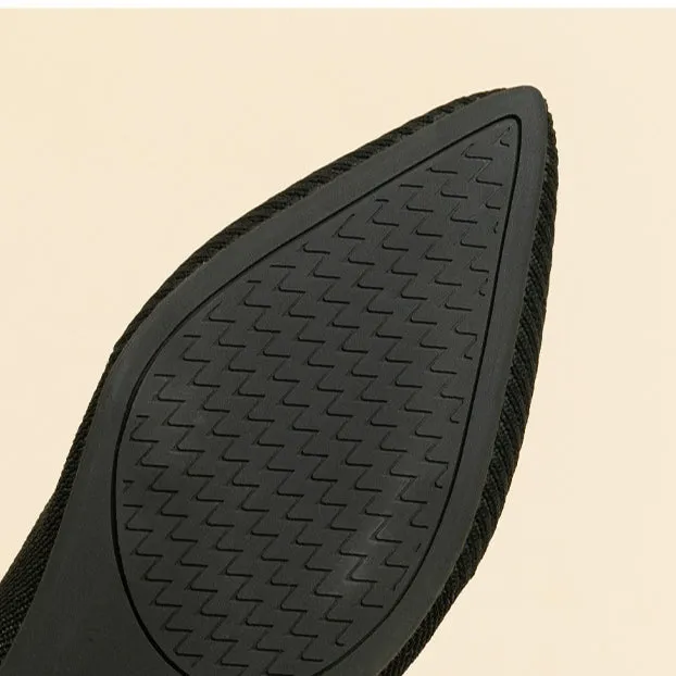 Commuter Work Shoes  Hollow Lace Square Head Shallow Mouth Flat Shoes Women
