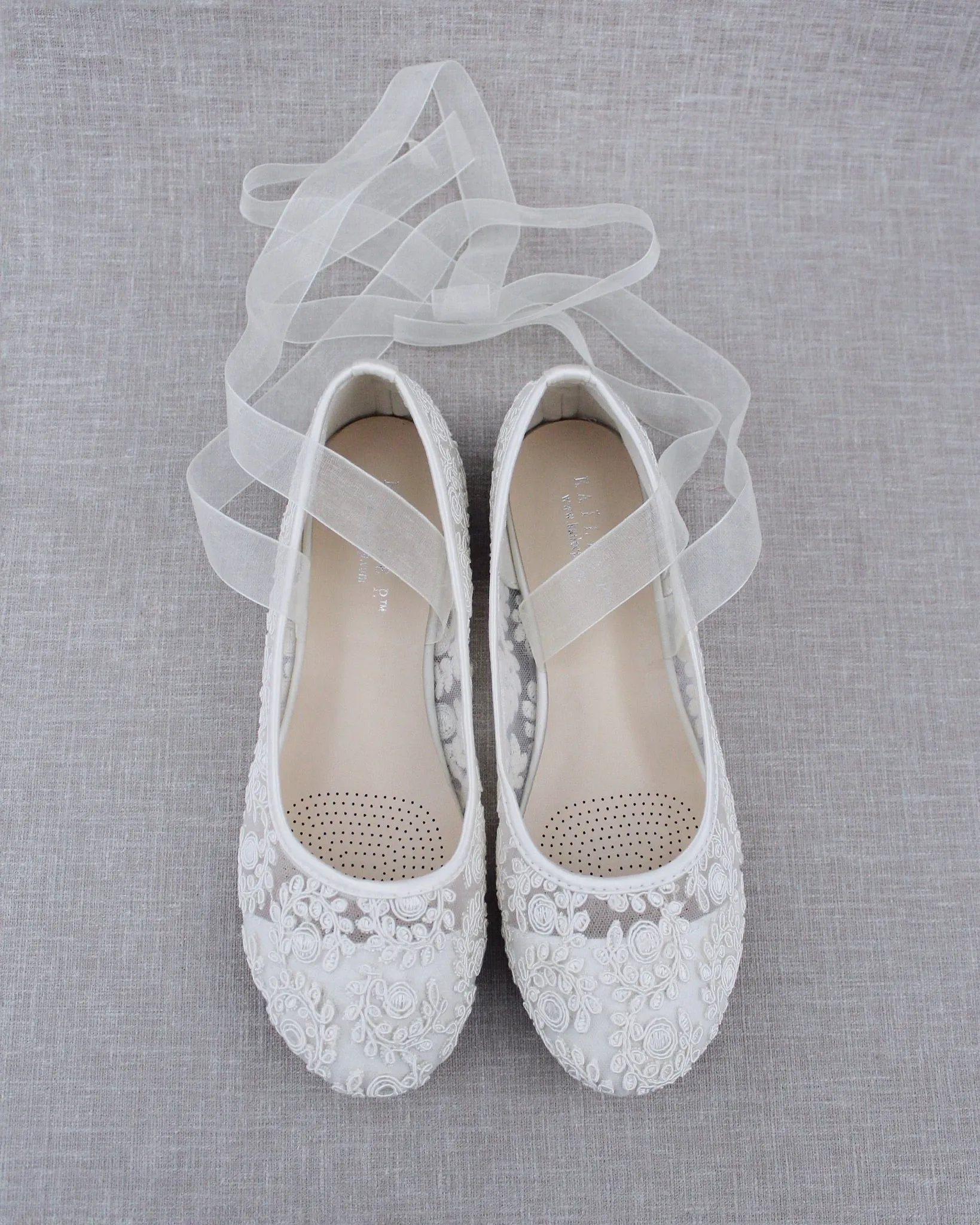 Crochet Lace Flats Ballerina Lace Up