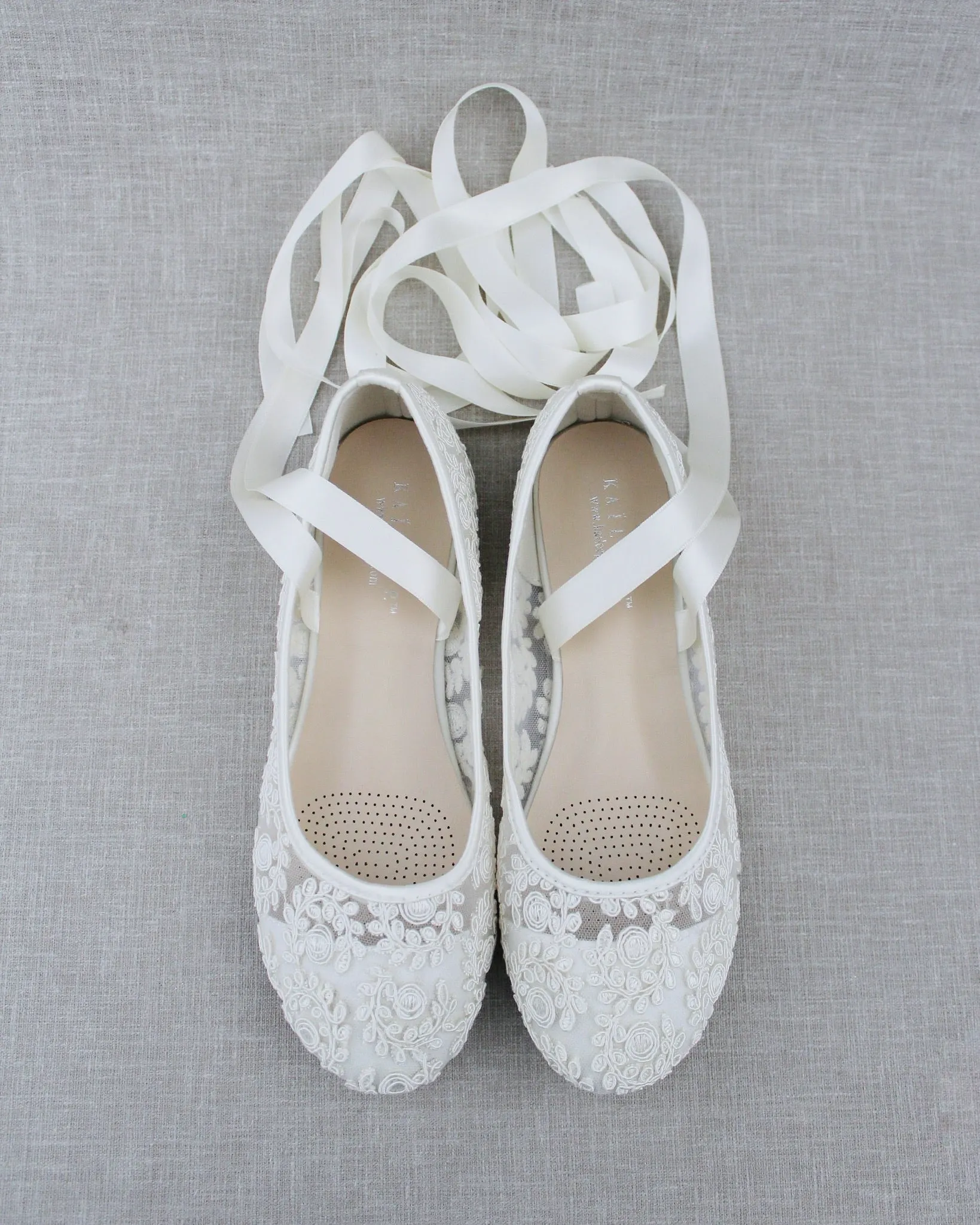 Crochet Lace Flats Ballerina Lace Up