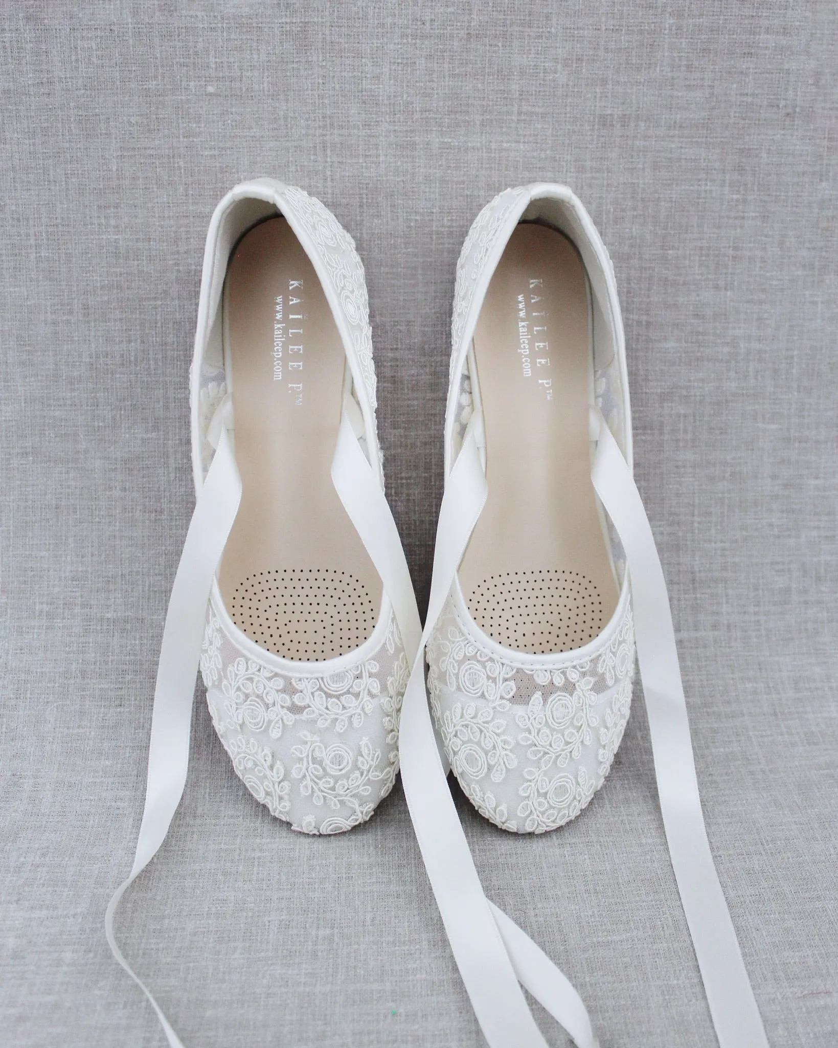 Crochet Lace Flats Ballerina Lace Up