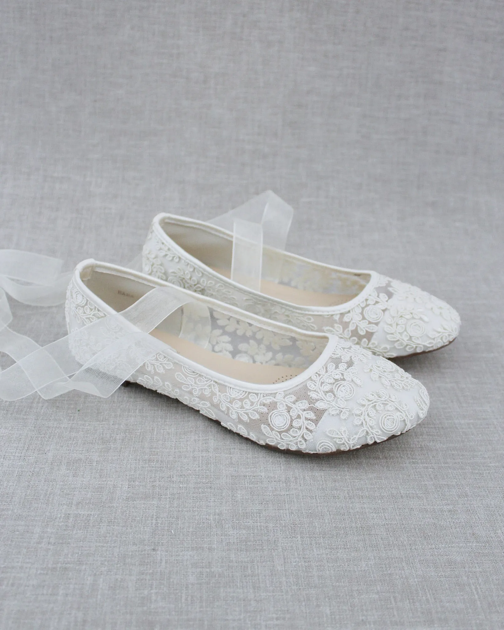 Crochet Lace Flats Ballerina Lace Up