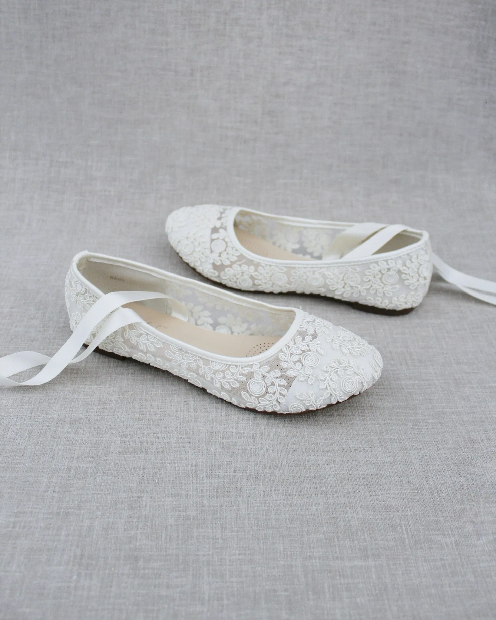 Crochet Lace Flats Ballerina Lace Up