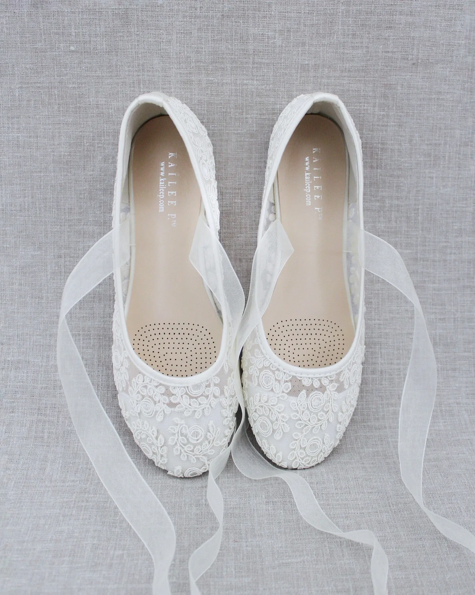 Crochet Lace Flats Ballerina Lace Up