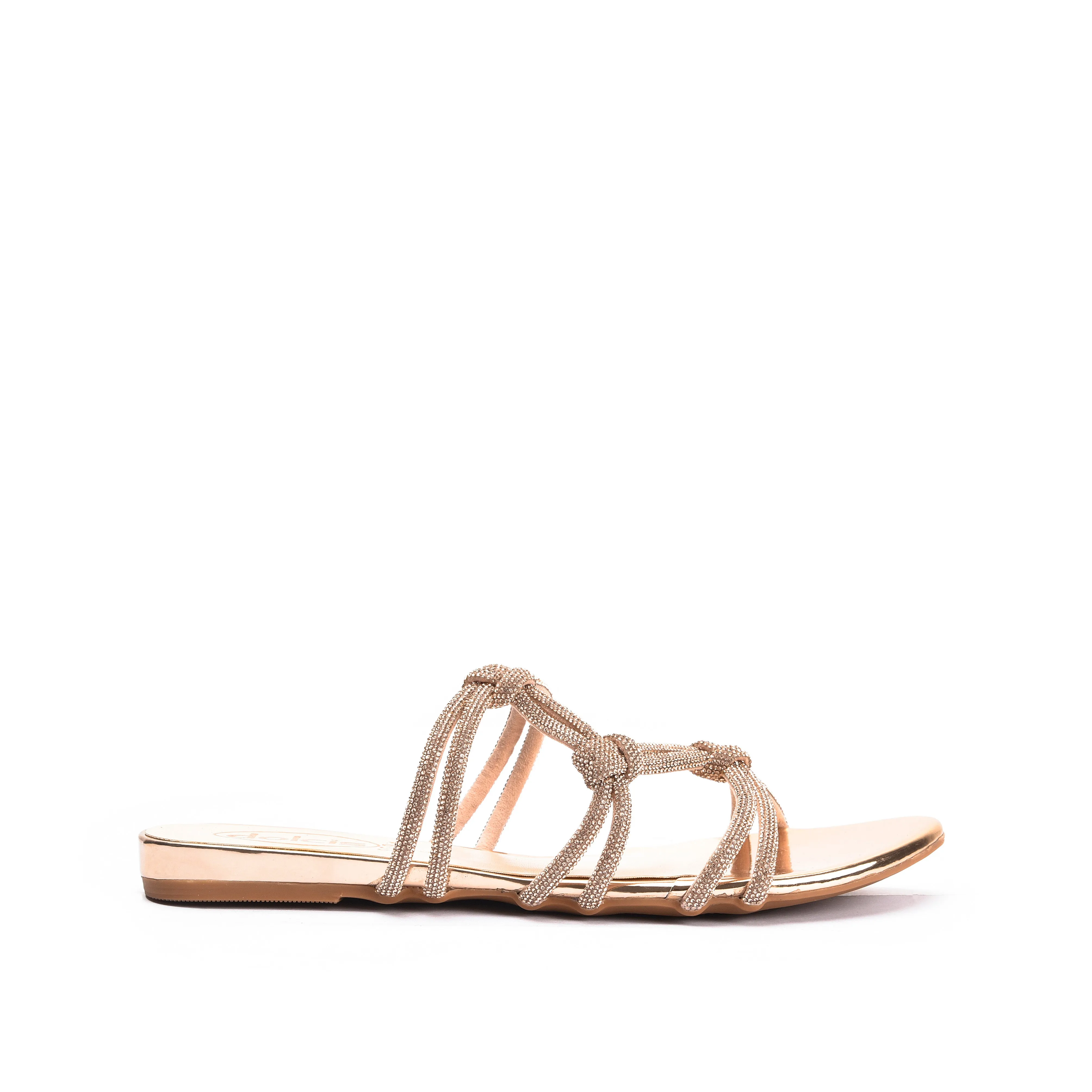 Elegant Beige Strappy Flats | 533KP-X