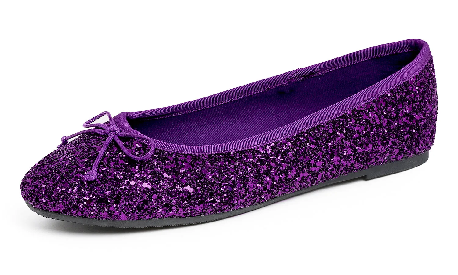 Feversole Women's Sparkle Memory Foam Cushioned Colorful Shiny Ballet Flats Glitter