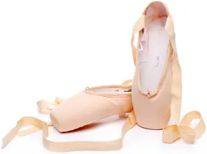 Girl's Canvas Ballet Dance Toe Shoes Professional Satin Pointe Shoes