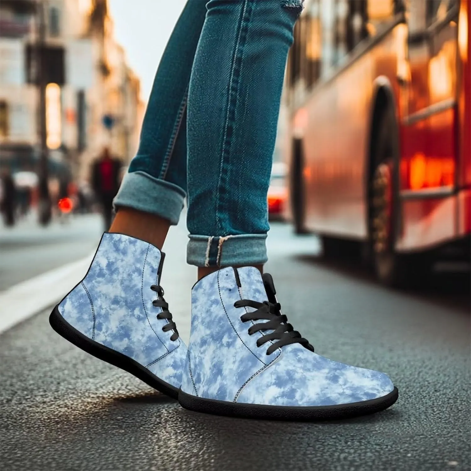 High Top Sneakers Women's Minimalist Trail Running Barefoot Shoes Wide Toe Box Zero Drop Size 36-48