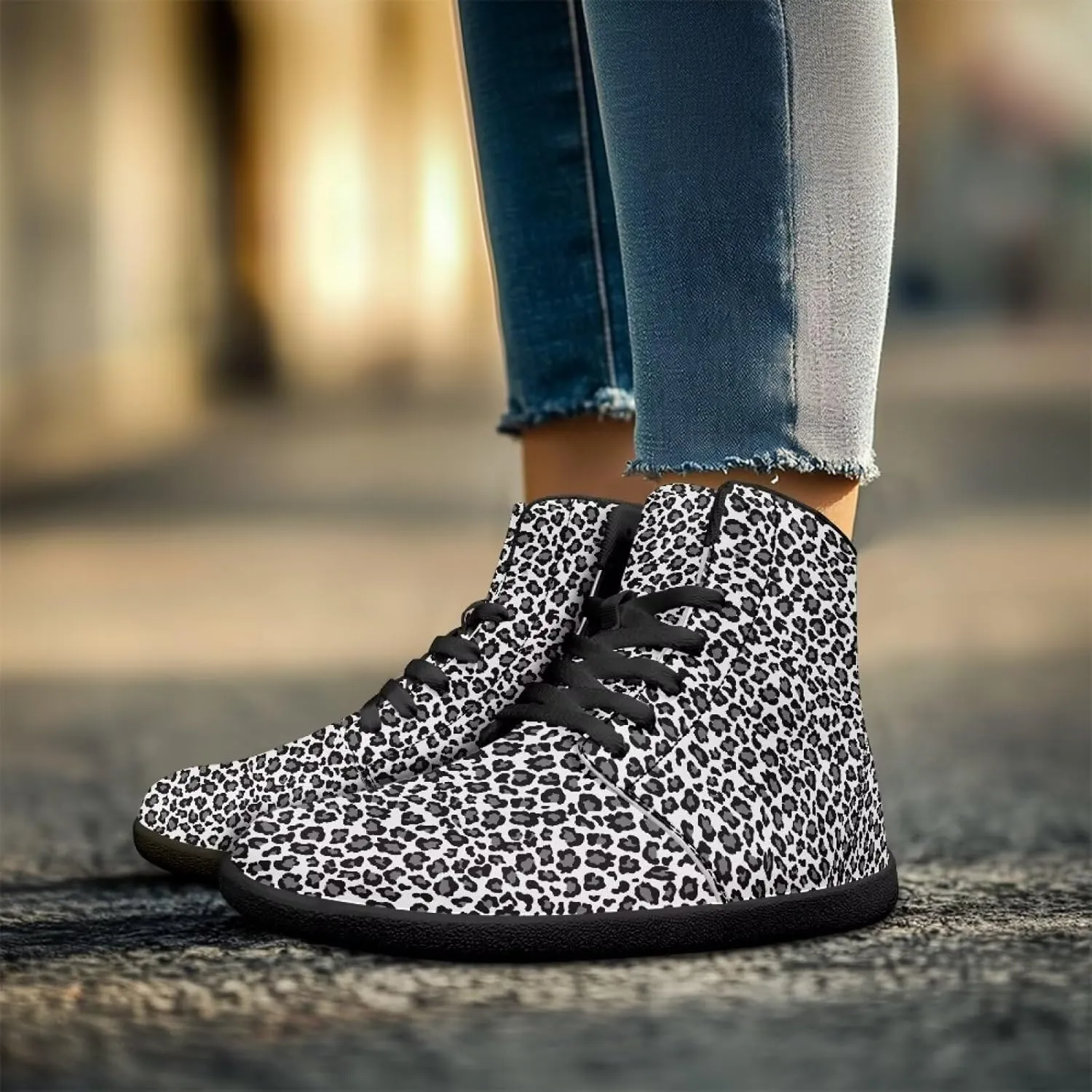 High Top Sneakers Women's Minimalist Trail Running Barefoot Shoes Wide Toe Box Zero Drop Size 36-48