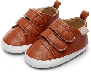 HONGTEYA Baby Boys Girls Shoes Infant Sneakers Baby Moccasins Pu Leather Soft Sole Anti-Slip Flats Toddlers First Walkers Newborn Crib Shoes Tennis Sports Shoes Outdoor Indoor