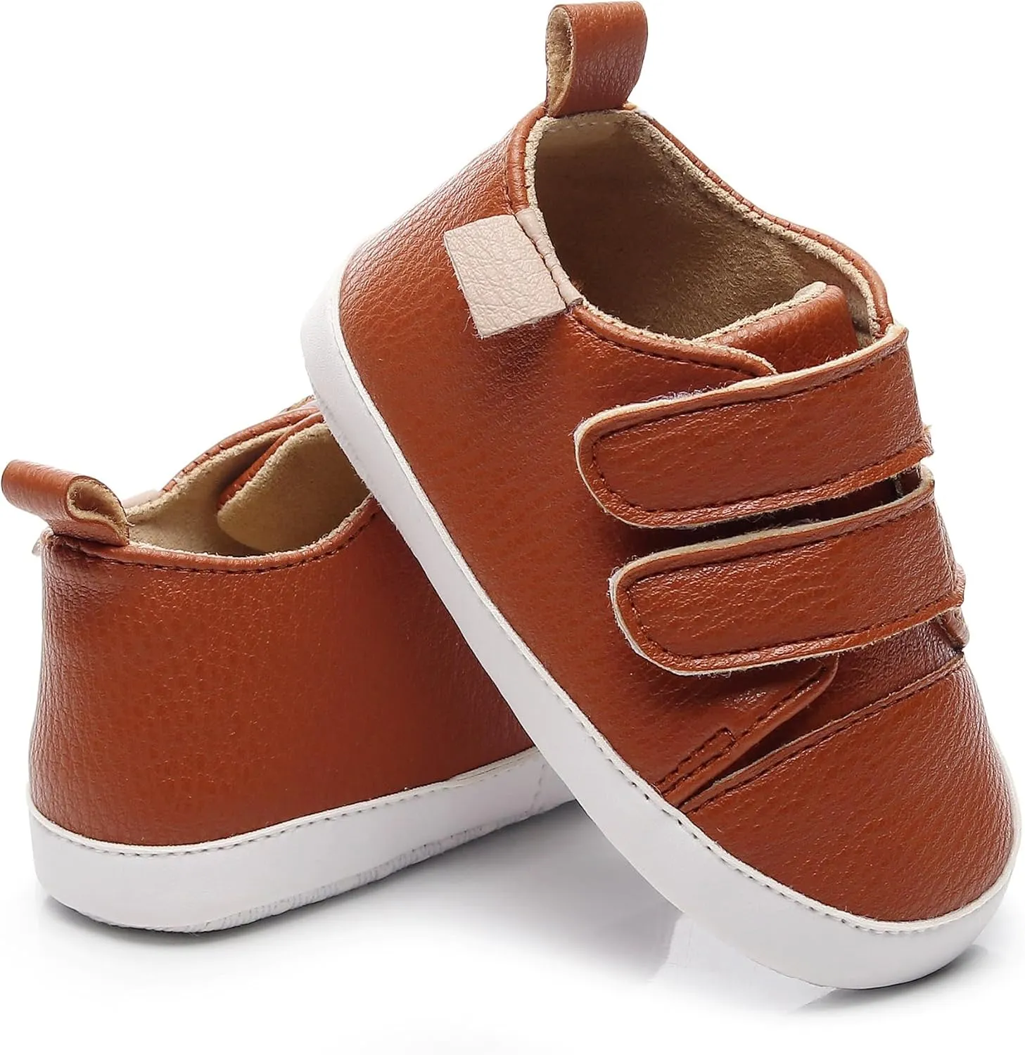 HONGTEYA Baby Boys Girls Shoes Infant Sneakers Baby Moccasins Pu Leather Soft Sole Anti-Slip Flats Toddlers First Walkers Newborn Crib Shoes Tennis Sports Shoes Outdoor Indoor