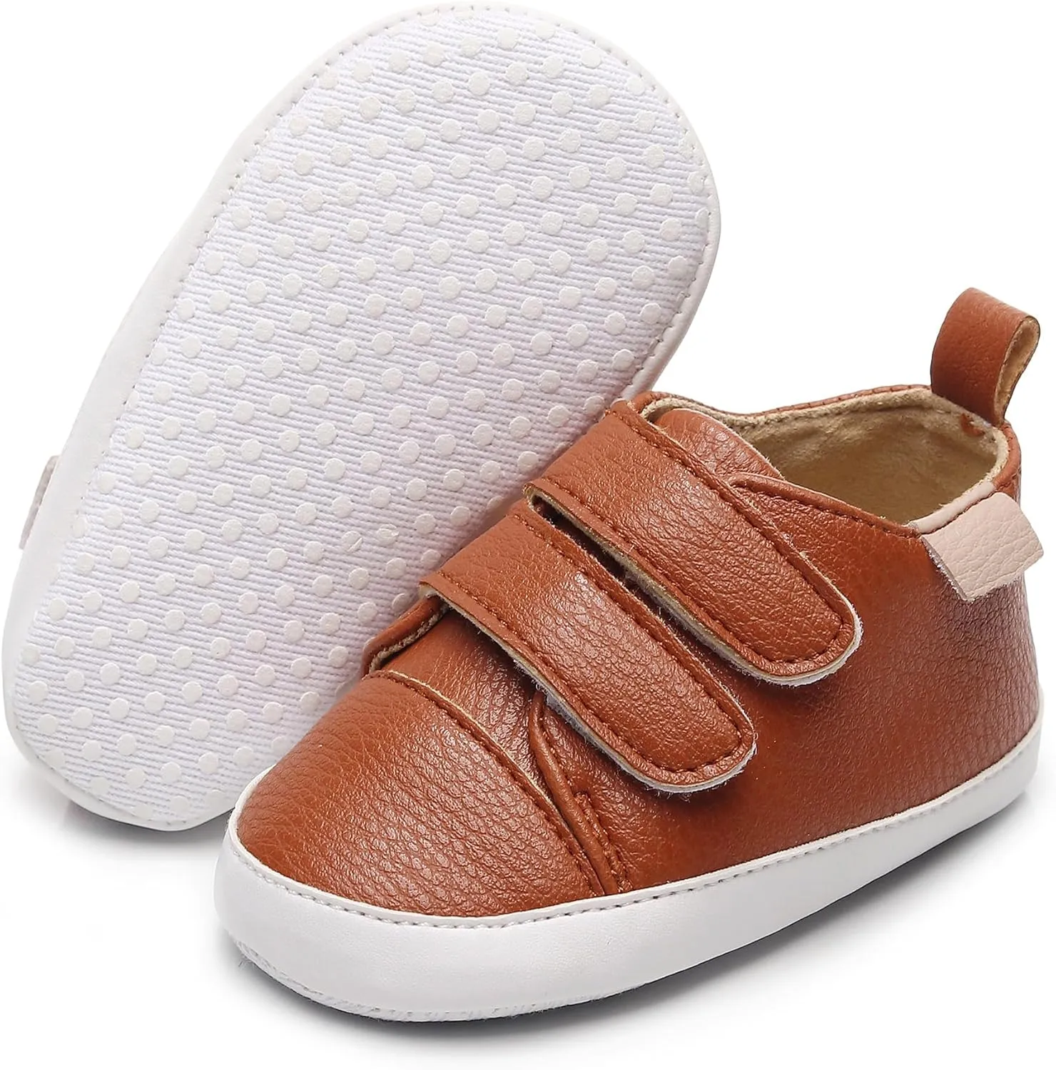 HONGTEYA Baby Boys Girls Shoes Infant Sneakers Baby Moccasins Pu Leather Soft Sole Anti-Slip Flats Toddlers First Walkers Newborn Crib Shoes Tennis Sports Shoes Outdoor Indoor