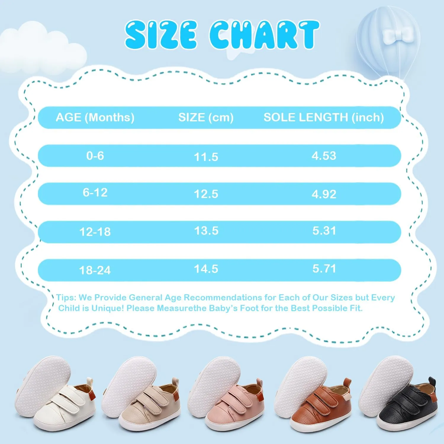HONGTEYA Baby Boys Girls Shoes Infant Sneakers Baby Moccasins Pu Leather Soft Sole Anti-Slip Flats Toddlers First Walkers Newborn Crib Shoes Tennis Sports Shoes Outdoor Indoor