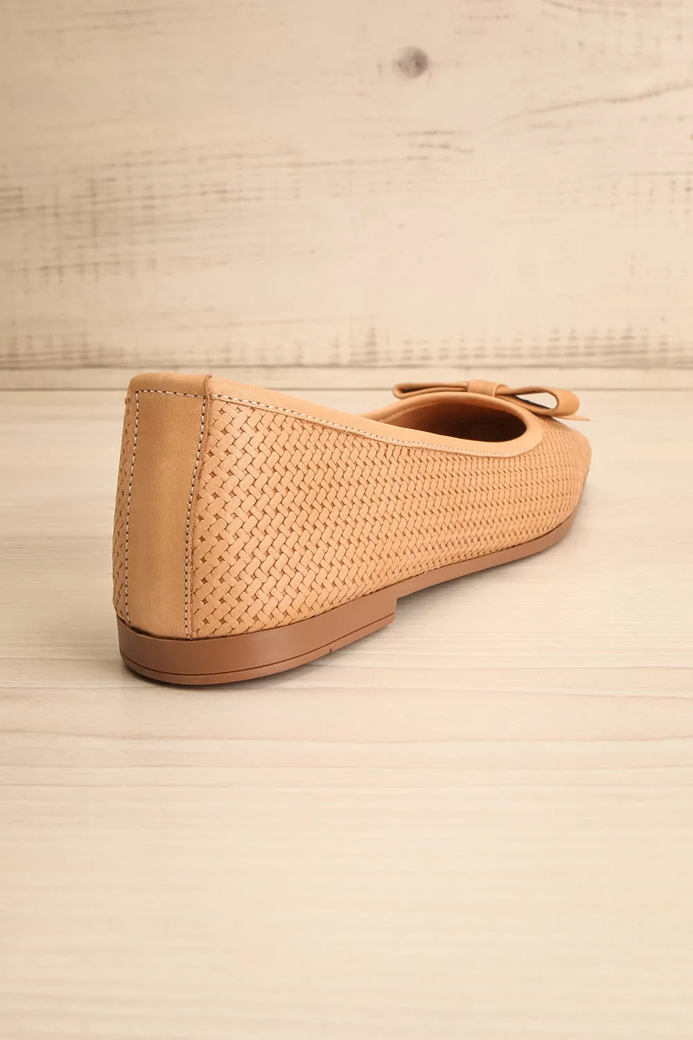 Kelowna Beige | Woven Leather Ballerina Flats